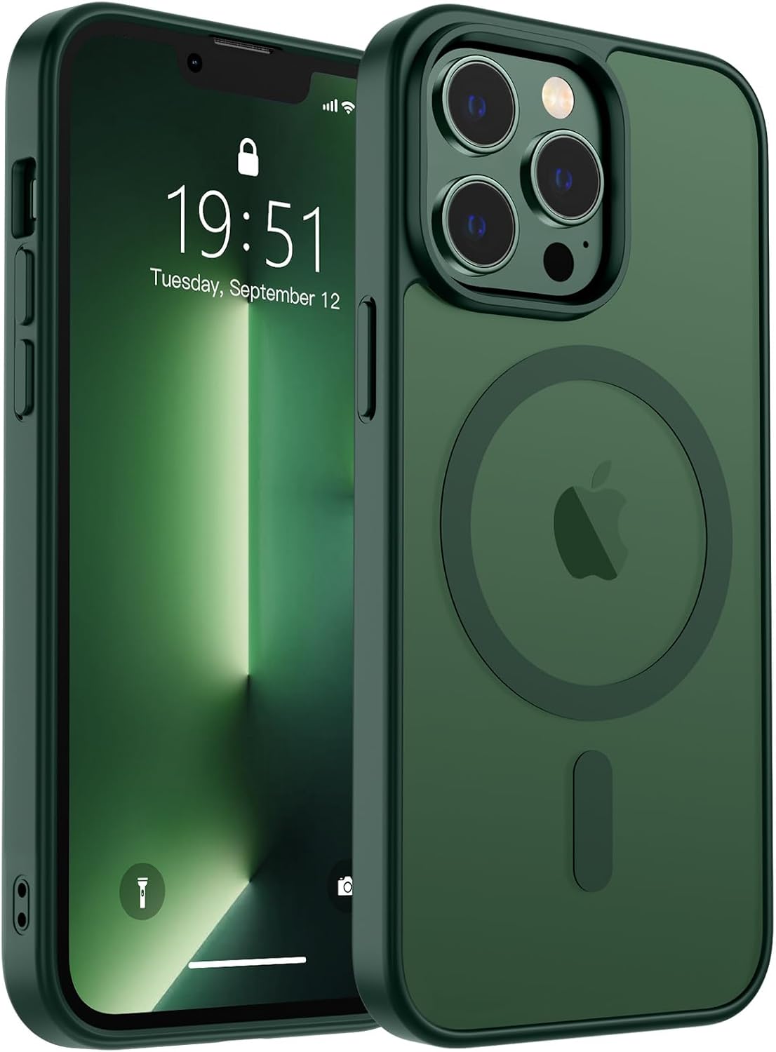 Detalle de zapica Magnetic iPhone 13 Pro Case, Forest Green, MagSafe Compatible