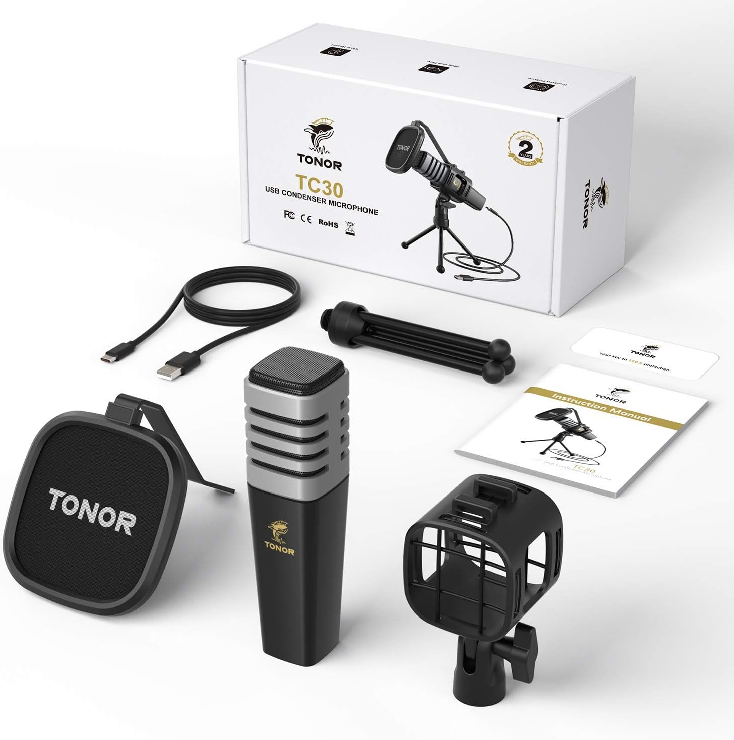 Thumbnail 6 de TONOR TC30 USB Microphone – Cardioid Condenser Mic for Gaming, Podcasting & Conferencing