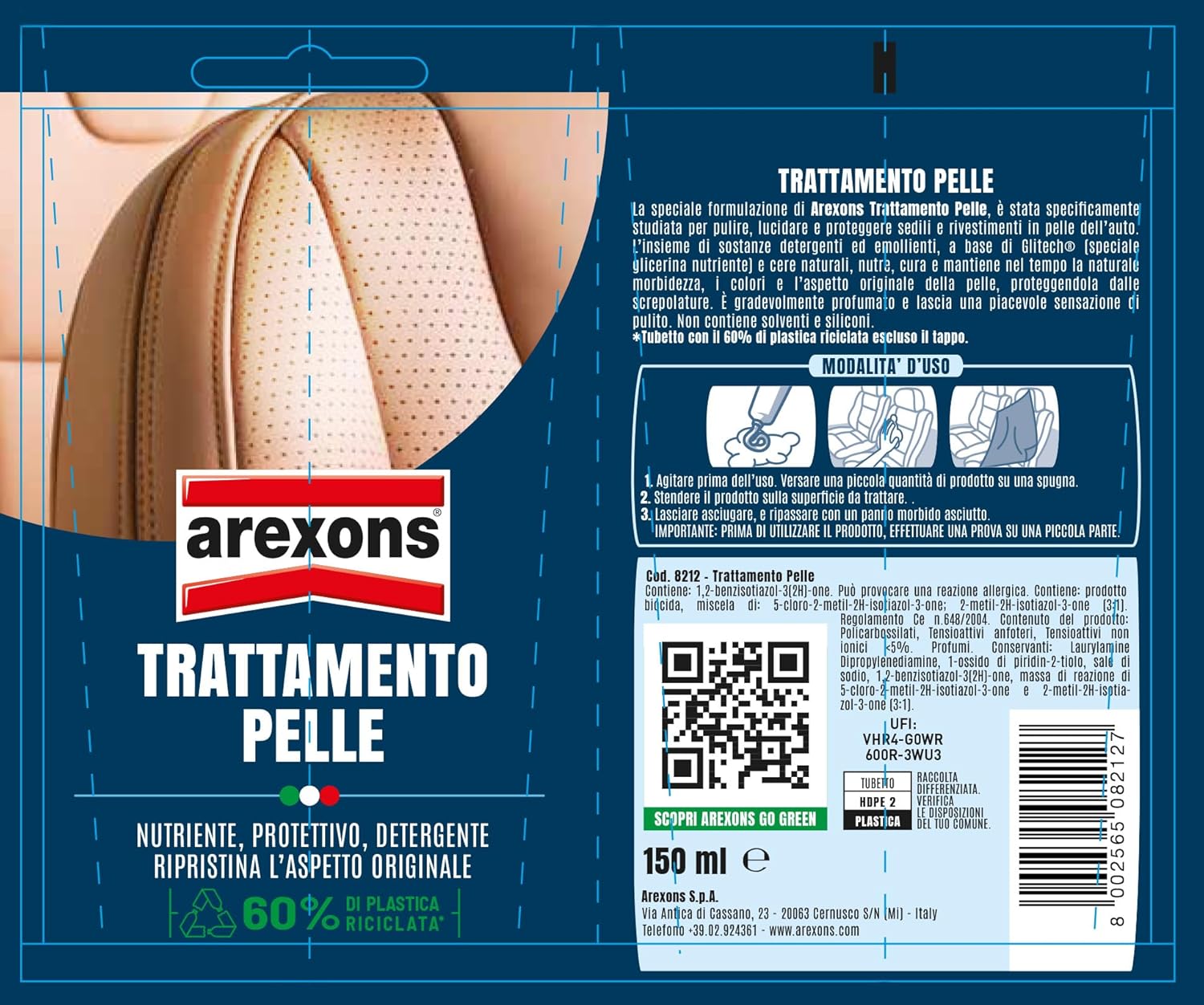 Thumbnail 1 de AREXONS Trattamento Pelle 150ml: pulizia, lucidatura e nutrimento per sedili e rivestimenti in pelle