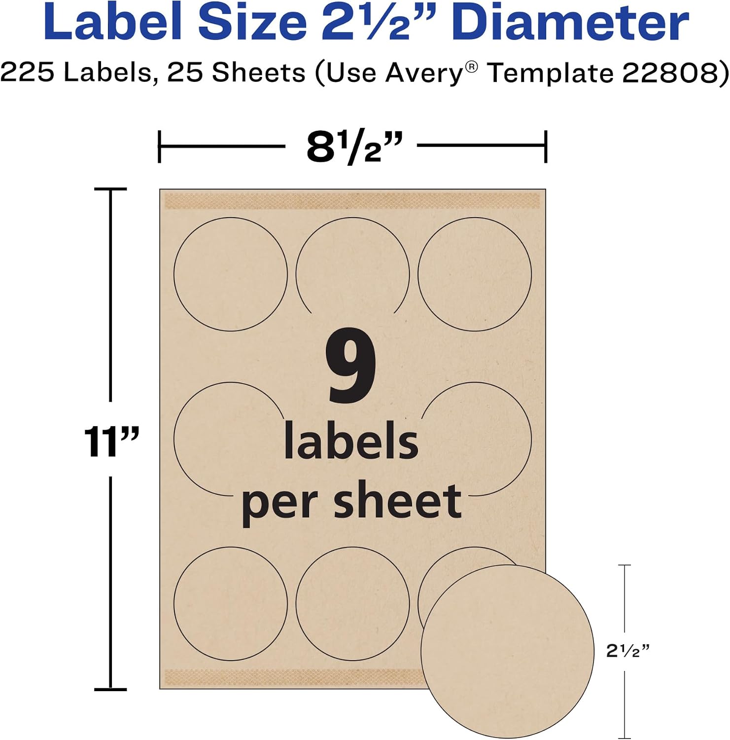 Detalle de Avery Round Labels 2.5-inch