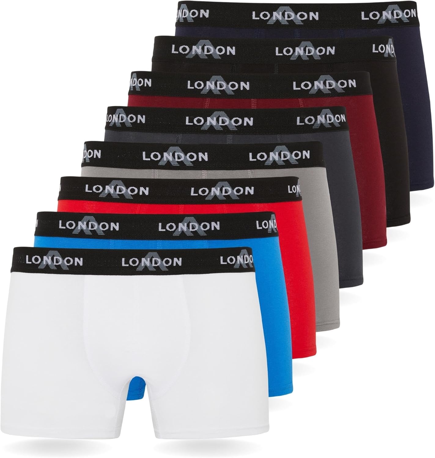 Detalle de Boxers FM London Lot de 4/8 pour Hommes avec Ceinture élastique – Douceur et confort au quotidien