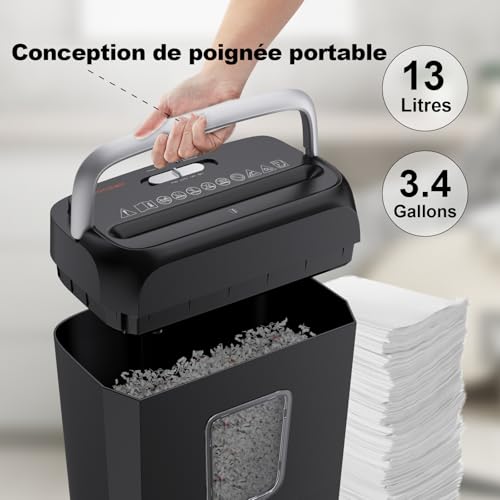 Detalle de Bonsaii Destructeur de Documents 6 Feuilles – Coupe Croisée P-4 pour Cartes