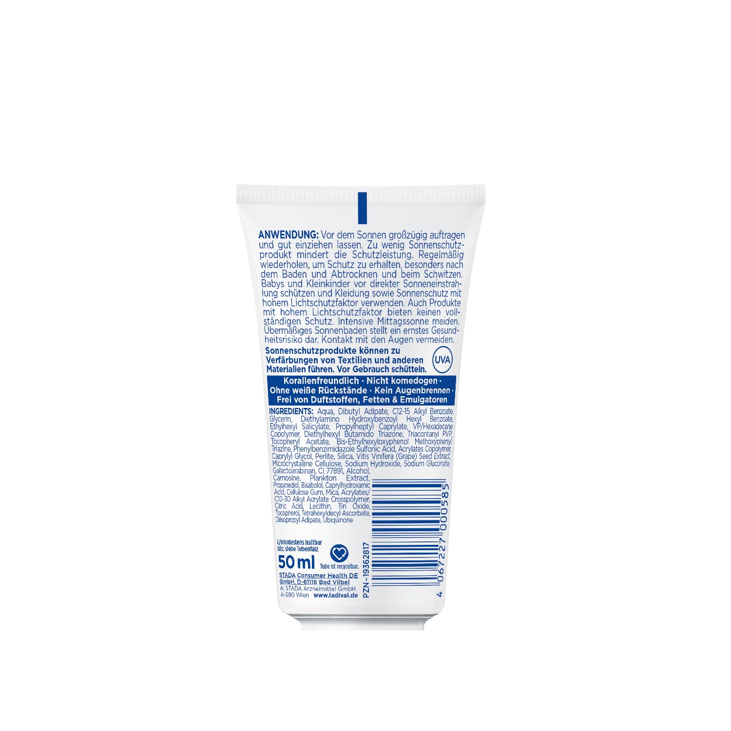 Detalle de Ladival Sonnenschutz Gel Gesicht LSF 50+ für allergische Haut & Mallorca-Akne (wasserfest) – 50 ml