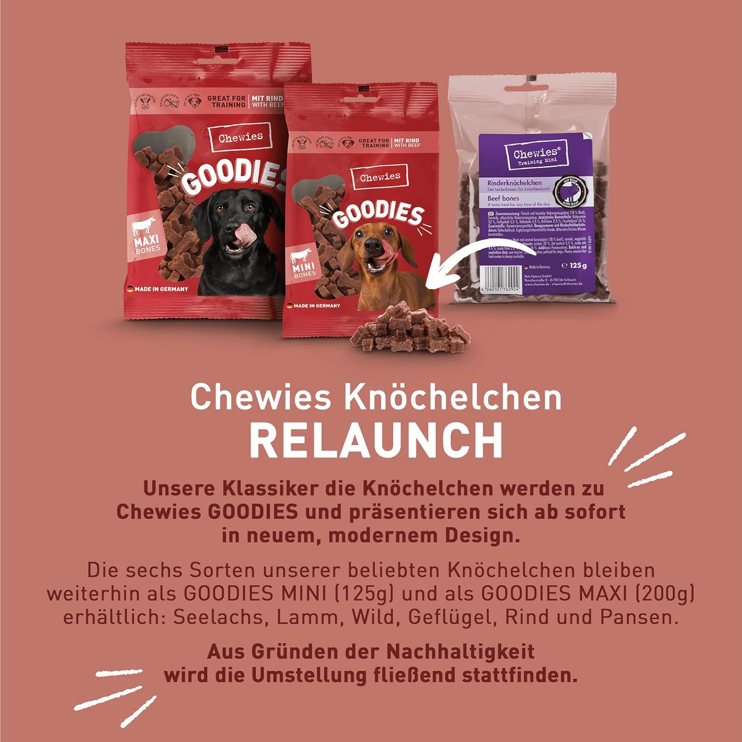 Detalle 2 de Chewies Hundeleckerli Training Maxi Agnello e Caviglia – 200 g, bocconcini morbidi senza zuccheri aggiunti per addestramento