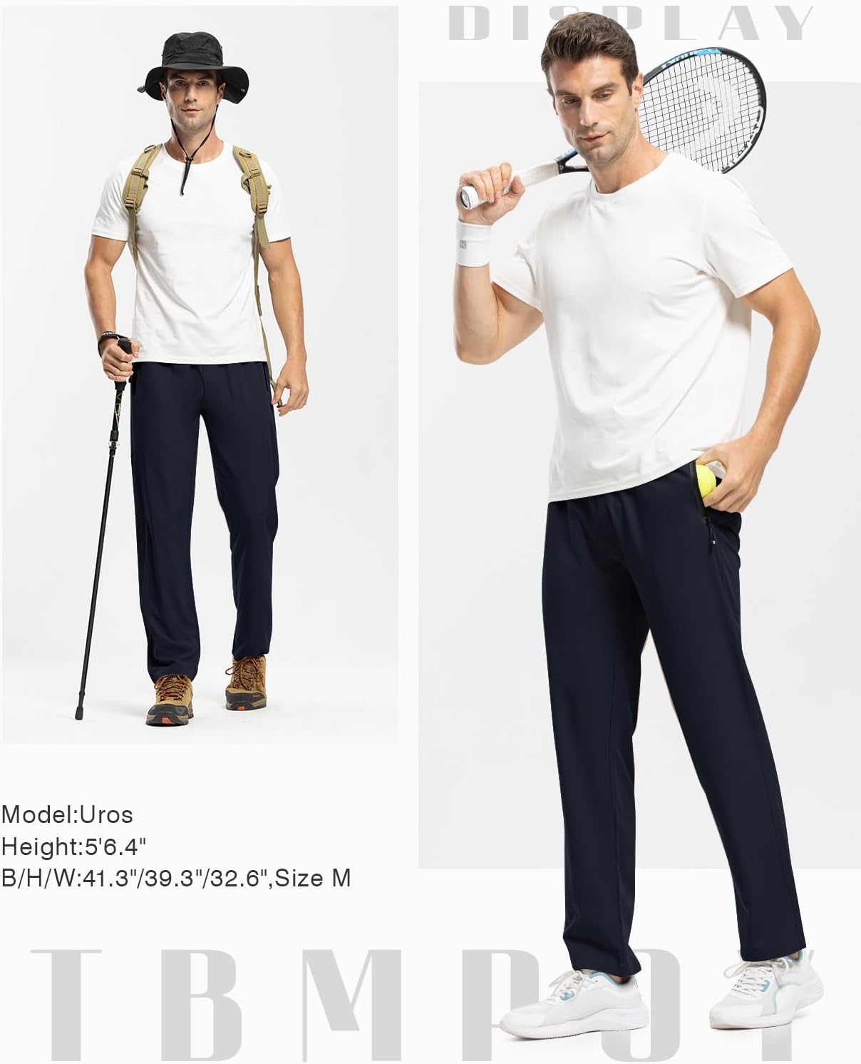 Thumbnail 6 de TBMPOY Men's Lightweight Hiking Travel Pants – Quick-Dry, Elastic Waist, Zipper Pockets