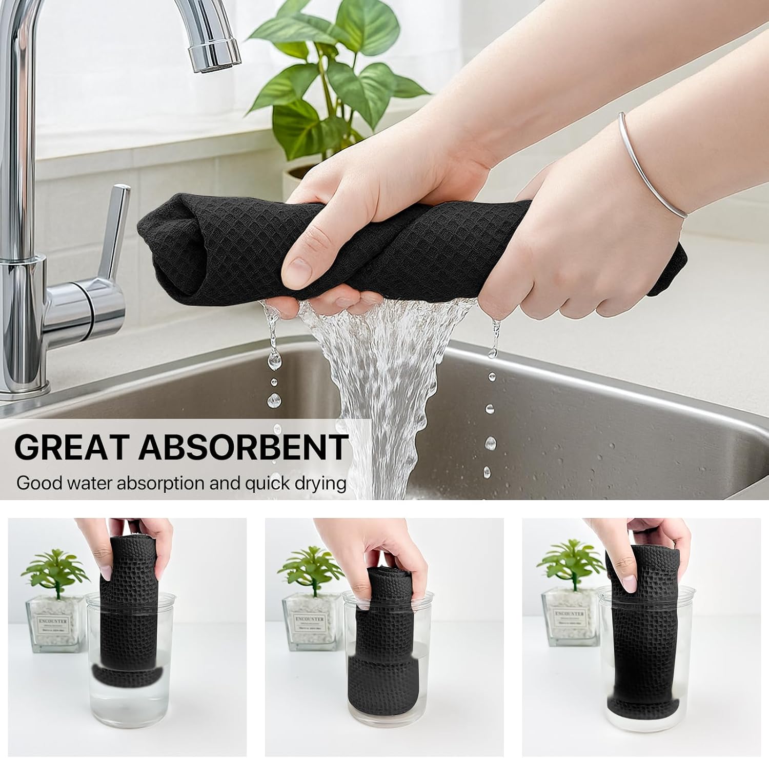 Detalle de FreeNook Kitchen Towels, 100% Cotton