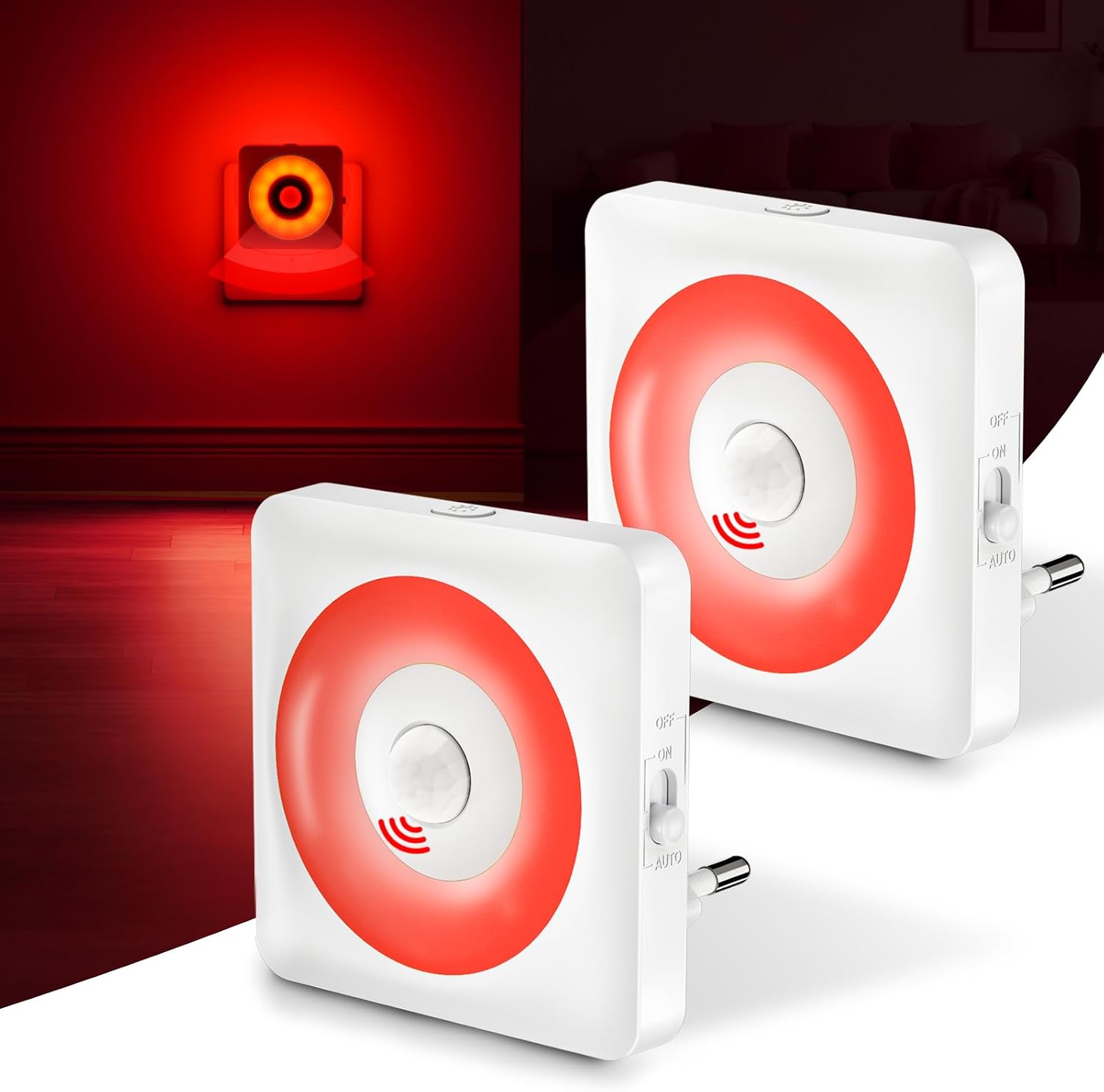 Detalle de Nachtlicht Steckdose mit Sensor 12 LED, 2er-Set
