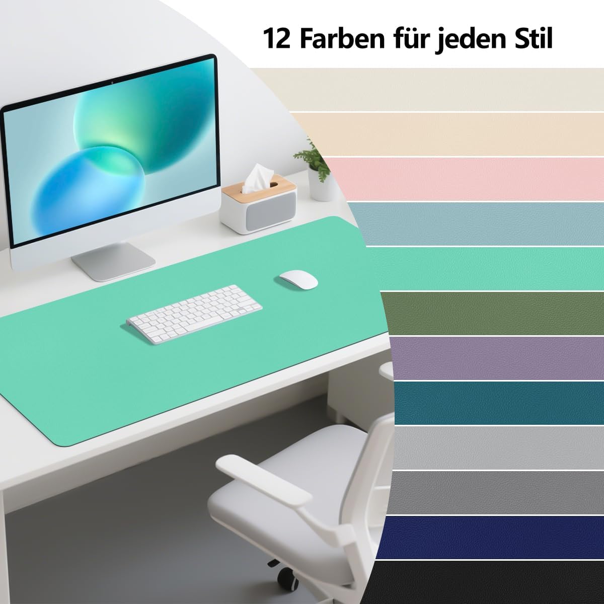Thumbnail 6 de Zindoo Schreibtischunterlage Aqua Grün 120x60 cm