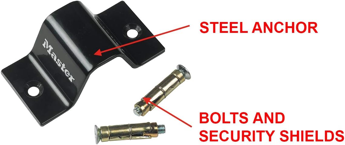 Thumbnail 3 de Master Lock 1489EURDAT: Ancoraggio in Acciaio per Bicicletta o Moto, 16x8 cm, Nero