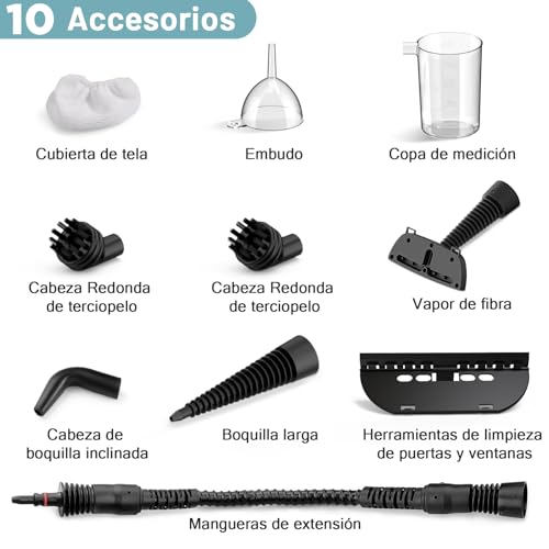 Thumbnail 6 de AKPIAN Limpiador a Vapor Portátil con 10 Accesorios | Limpia sin químicos en cocinas, cortinas, sofás, baldosas y baños