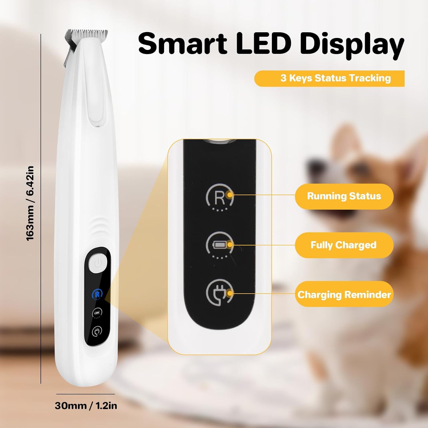 Thumbnail 1 de ETACCU Dog Paw Trimmer with LED Light — Ultra-Quiet, Rechargeable Paw Hair Clipper for Cats and Small Areas