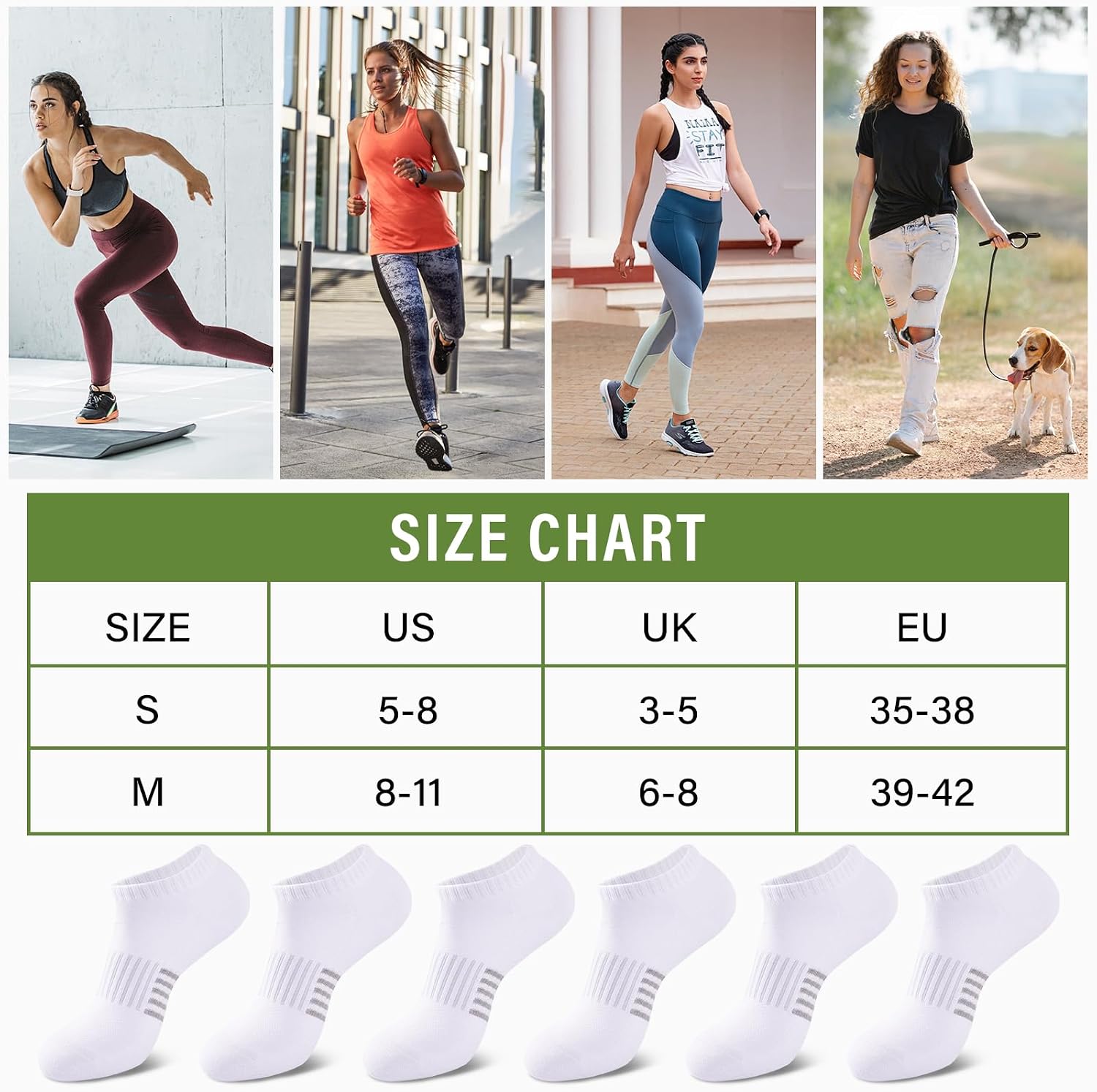 Thumbnail 6 de Effeet Calzini Corti Donna in Bambù (6/12 Paia) traspiranti e anti-sudore per running e fitness