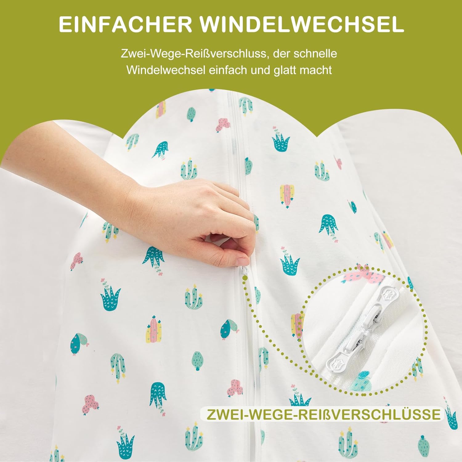 Thumbnail 4 de Nivolltha Super Weich 2er Pack 0.5 TOG Baby Schlafsack – 100% Baumwolle, Größe M (75–90 cm)