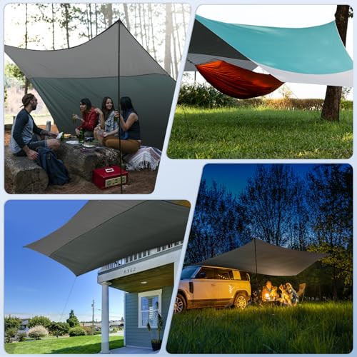 Thumbnail 6 de Forceatt Zeltplane 3,7 × 4,3 m – Ultraleichtes Tarp mit 6 Umreifungspunkten, UV-Schutz und Wasserdicht
