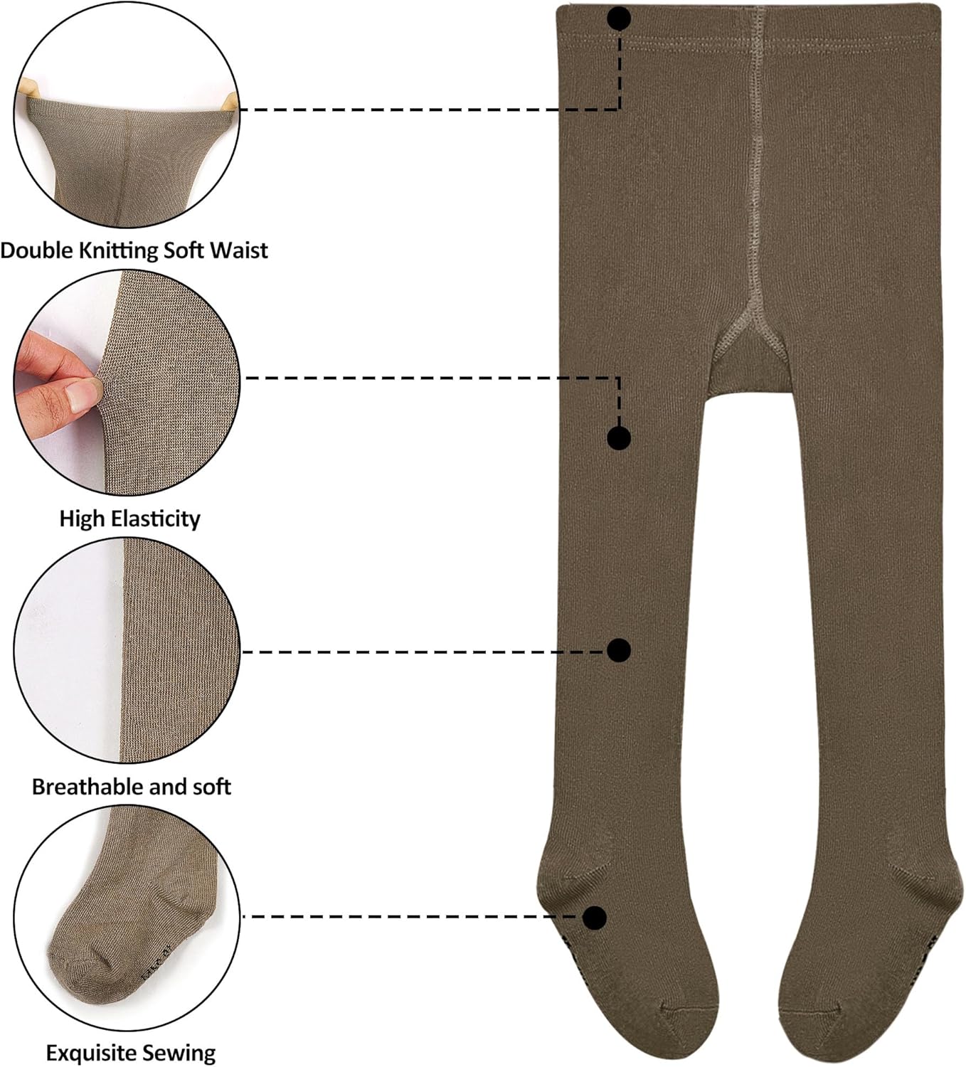 Detalle de GENTABY Girls Pantyhose Toddler Baby Tights – 4 Pairs Cotton, 0–24 Months