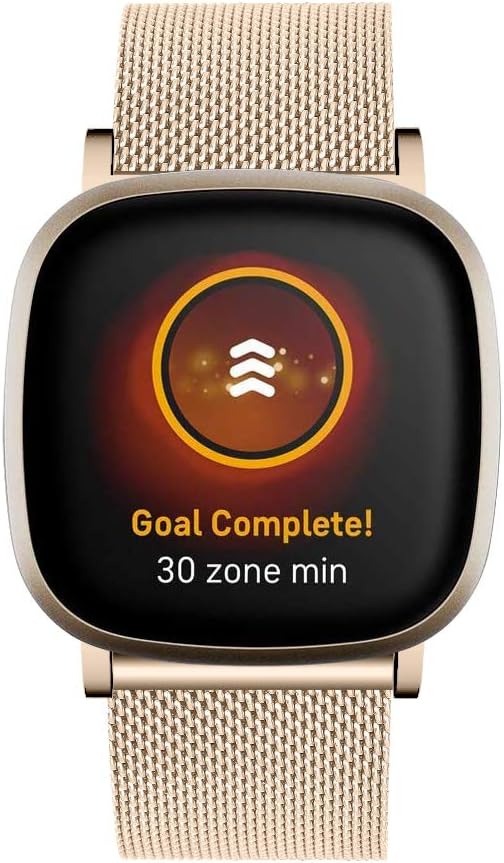 Detalle de INF Edelstahl Uhrenarmband Gold für Fitbit Versa 3 – elegantes Metallarmband, verstellbar