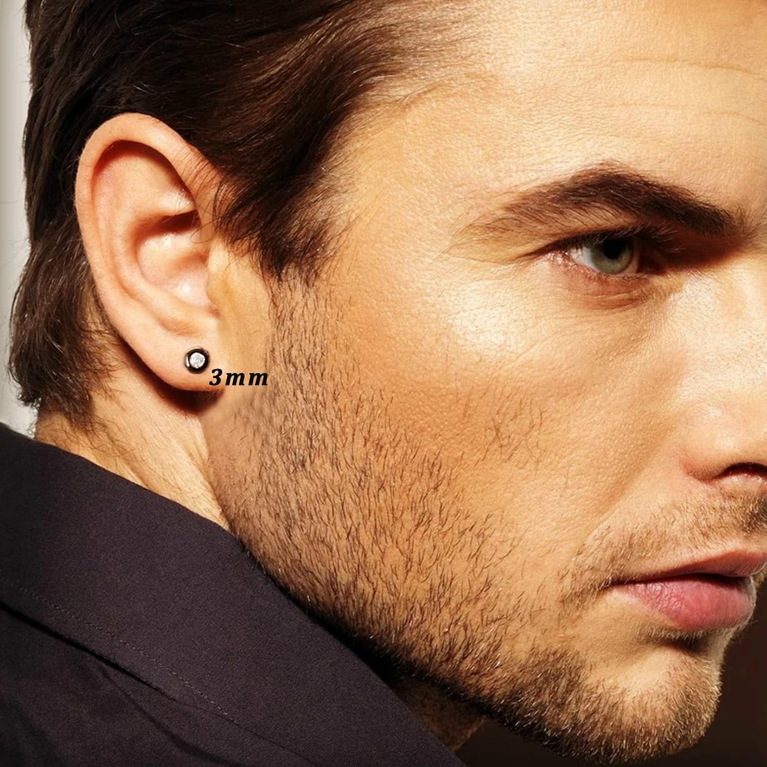 Detalle de Damen Ohrstecker Silber 925 – 3 Paar Klein, Zirkonia, Unendlichkeit, 2/3/4 mm