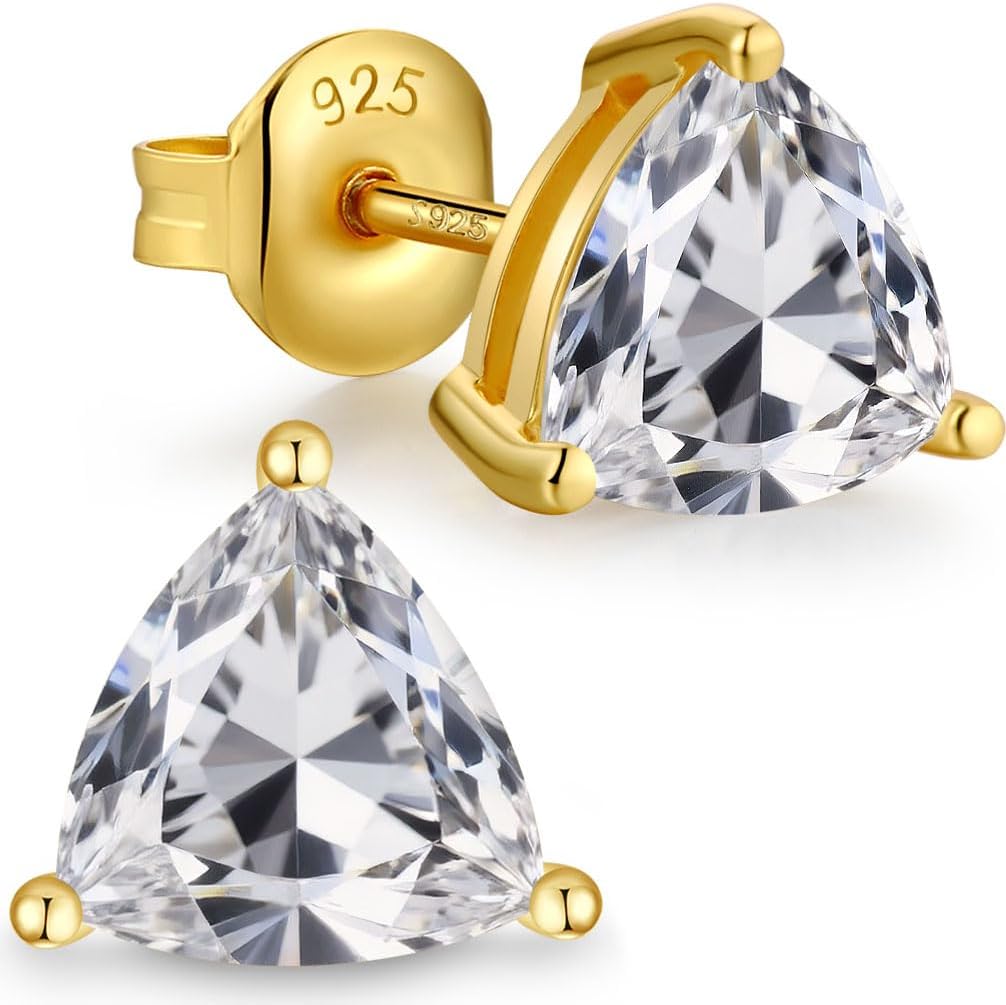 Thumbnail 6 de 18K Weißgold überzogen Silbers Ohrstecker mit Zirkonia (5–7 mm) – Herren & Damen