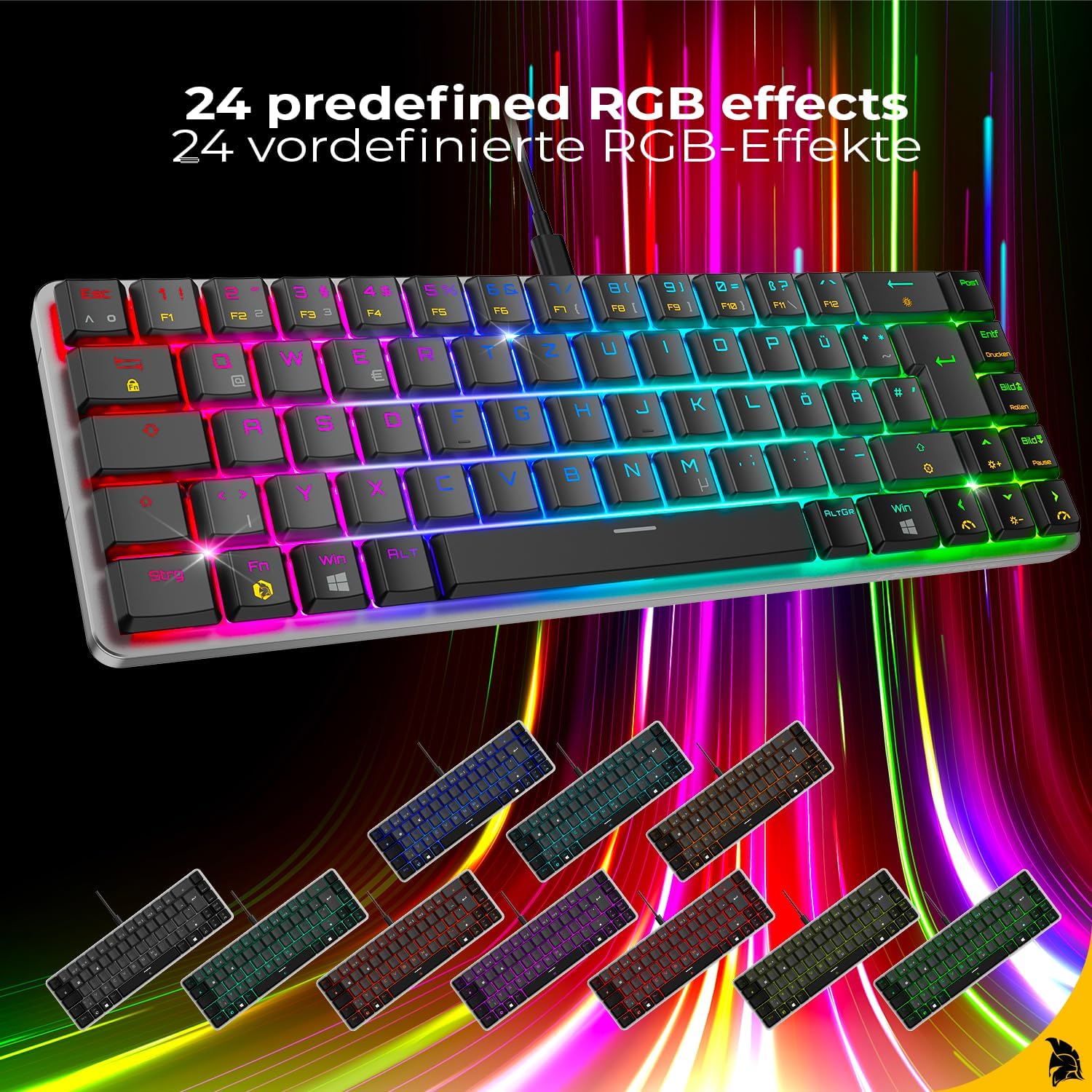 Thumbnail 6 de EMPIRE GAMING K241 – schlanke Low-Profile Aluminium Gaming-Tastatur (DE, QWERTZ), 69 Tasten MX Red, RGB, NKRO, USB‑C abnehmbar