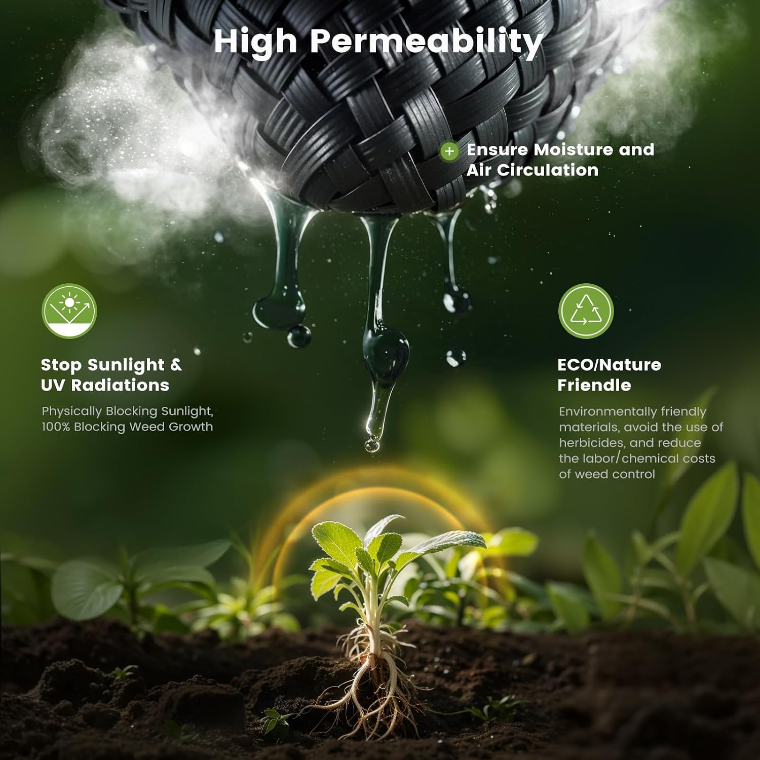 Thumbnail 2 de Heavy Duty Weed Control Membrane 3Mx10M for Gardens
