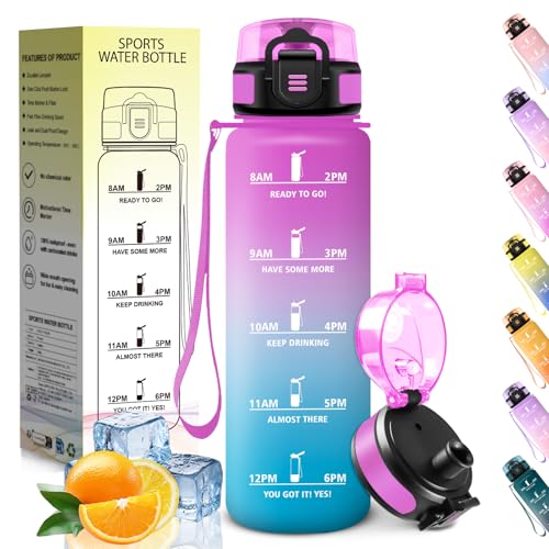 Detalle de HoneyHolly Botella agua 1 L con marcador de tiempo 🚰