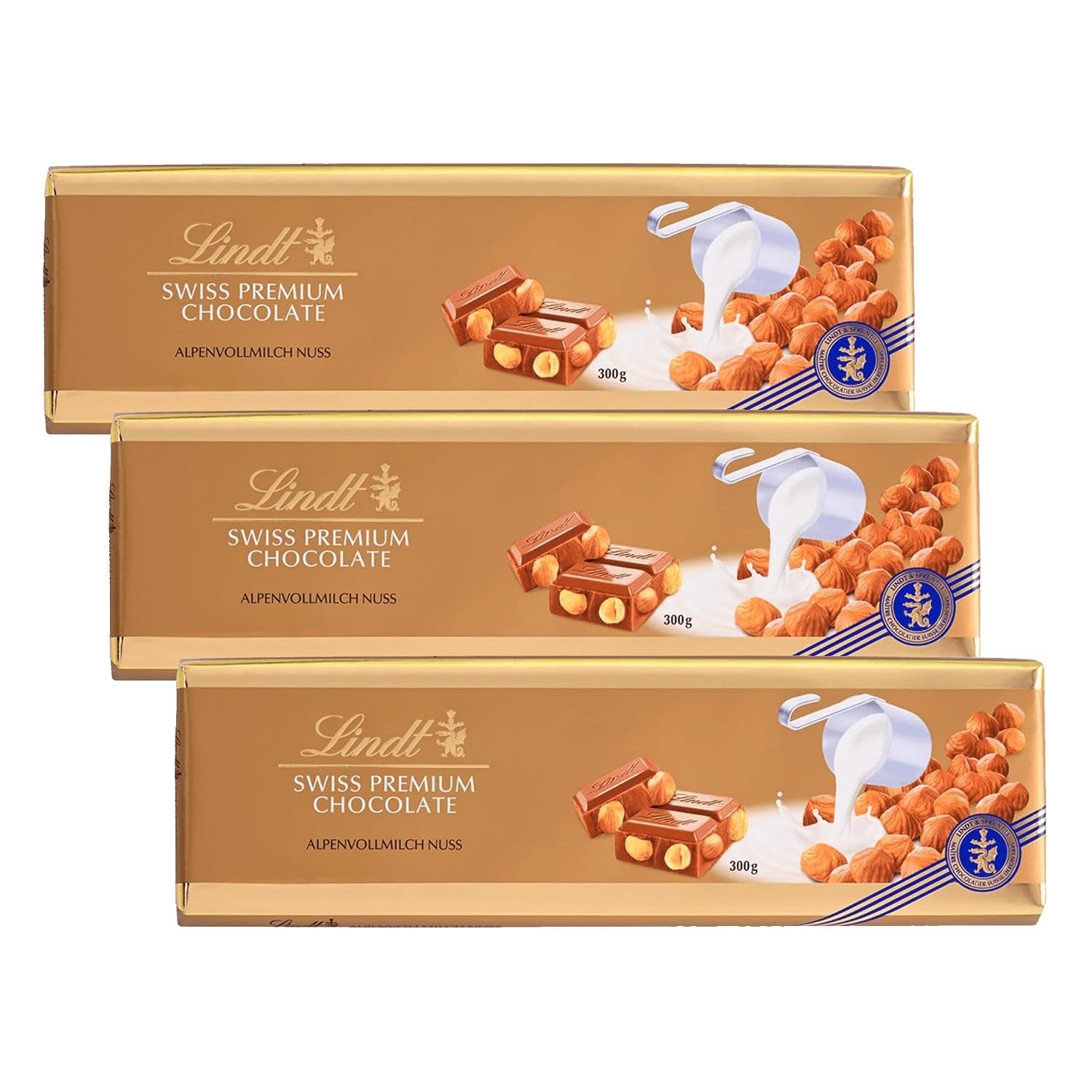 Thumbnail 4 de Lindt Schokolade Vollmilch-Nuss Tafel 300 g – feinste Milchschokolade mit ganzen Haselnüssen