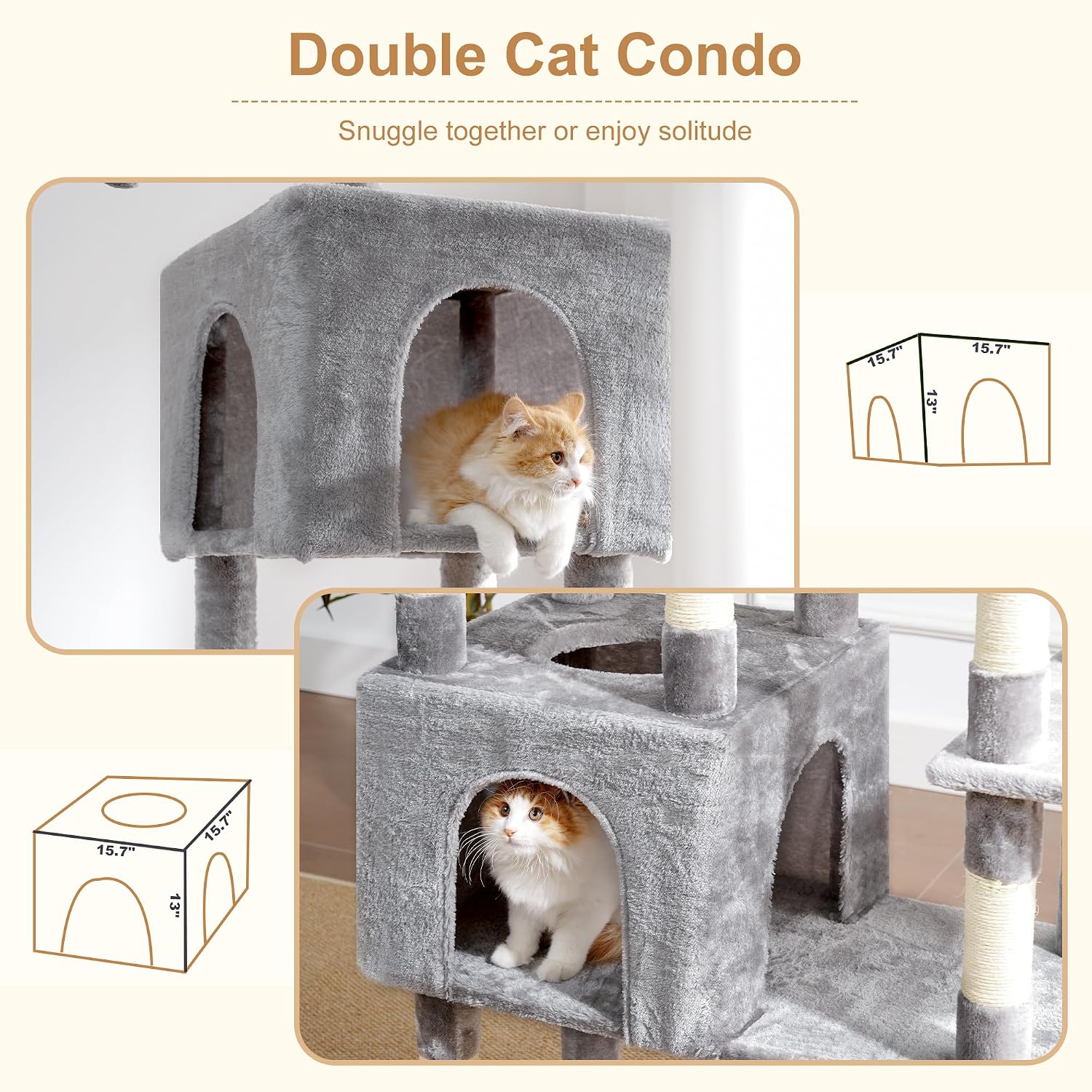 Thumbnail 6 de Heybly Cat Tree, 193cm Tall Heavy Duty Cat Tower for Big Cats with Extra Wide Baseboard