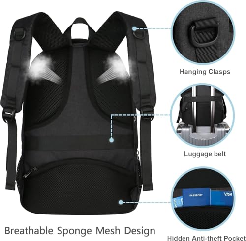 Detalle de MATEIN Travel Laptop Backpack 17.3 Inch – Lightweight Work Bag for Commutes and Travel