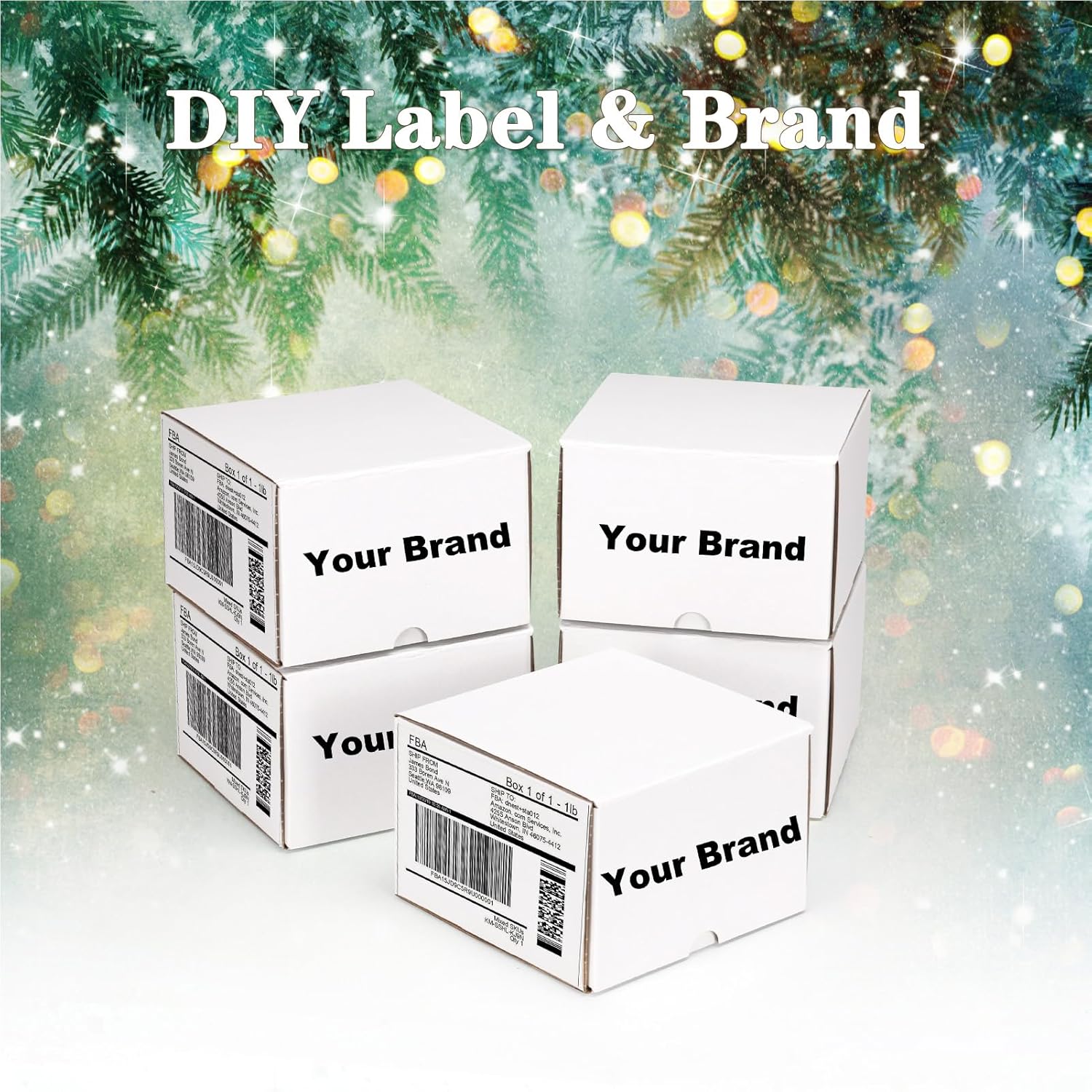 Thumbnail 6 de RLAVBL 25 Shipping Boxes 6x6x4in kraft cardboard mailers (white)