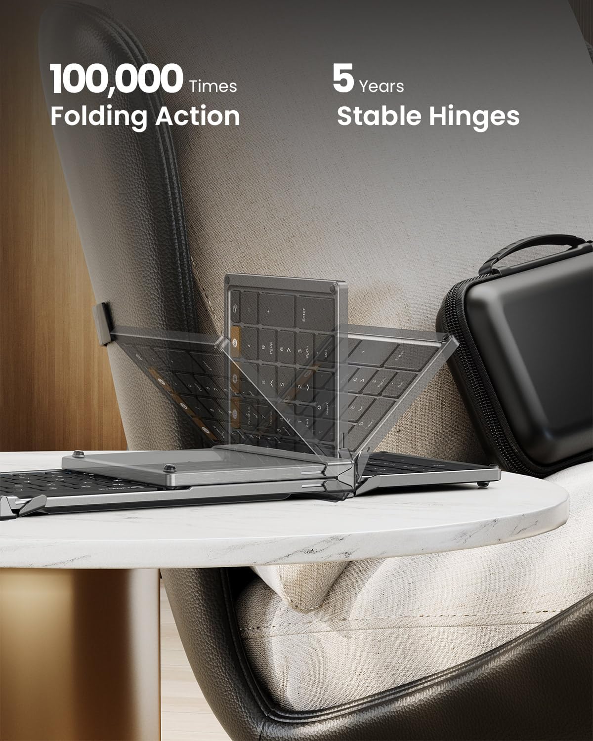 Thumbnail 1 de ProtoArc XKM01 Foldable Keyboard and Mouse (UK Layout) for Travel