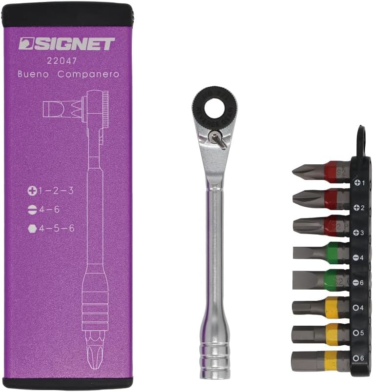 Detalle de SIGNET ミニラチェセット 52ギア・7°送り角、8本ビット付き 全長93mm