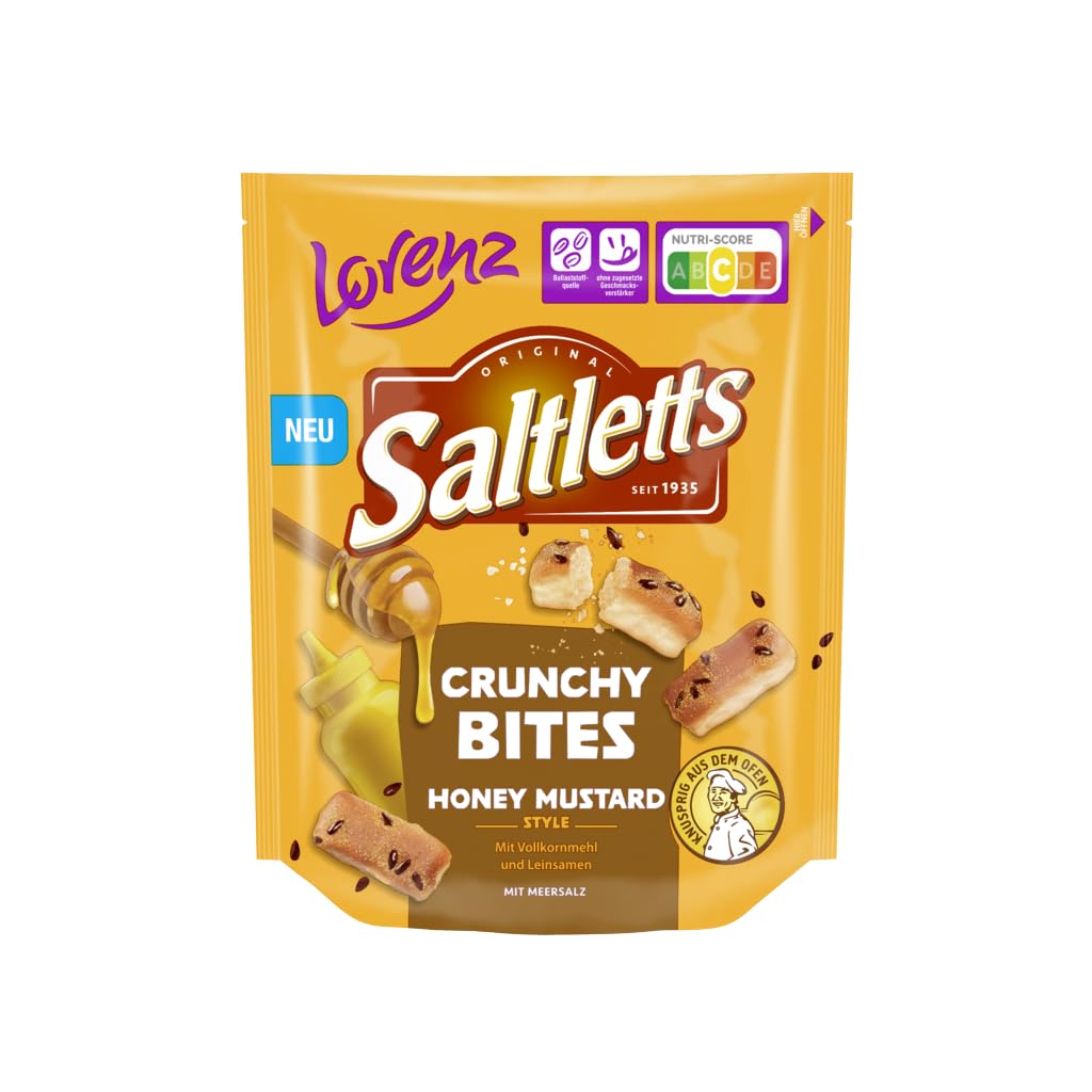 Detalle de LORENZ Saltletts Crunchy Bites Honey Mustard – 16 x 100 g vegetarisch