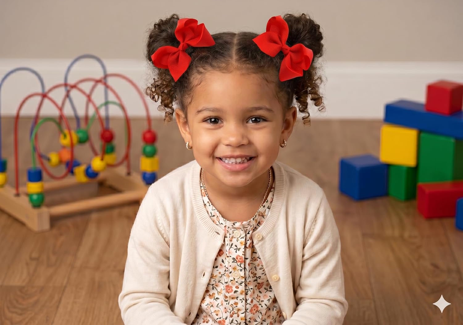 Detalle 2 de NYFASHION101 Toddler Girls' Bow Hair Clips, Set of 2