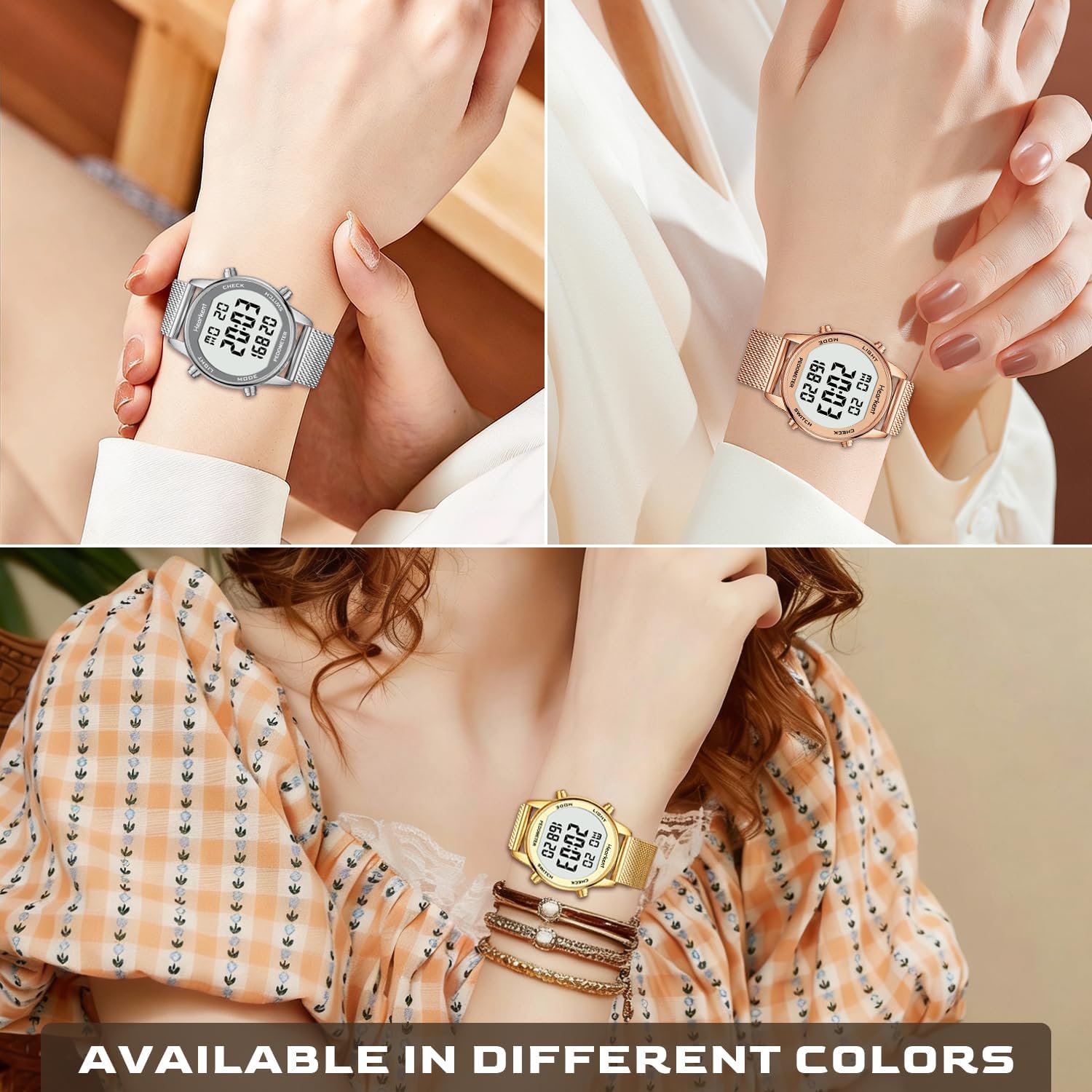 Detalle 2 de Hearkent Pedometer Watch for Women: Non-Bluetooth Fitness Tracker with 30m Waterproofing