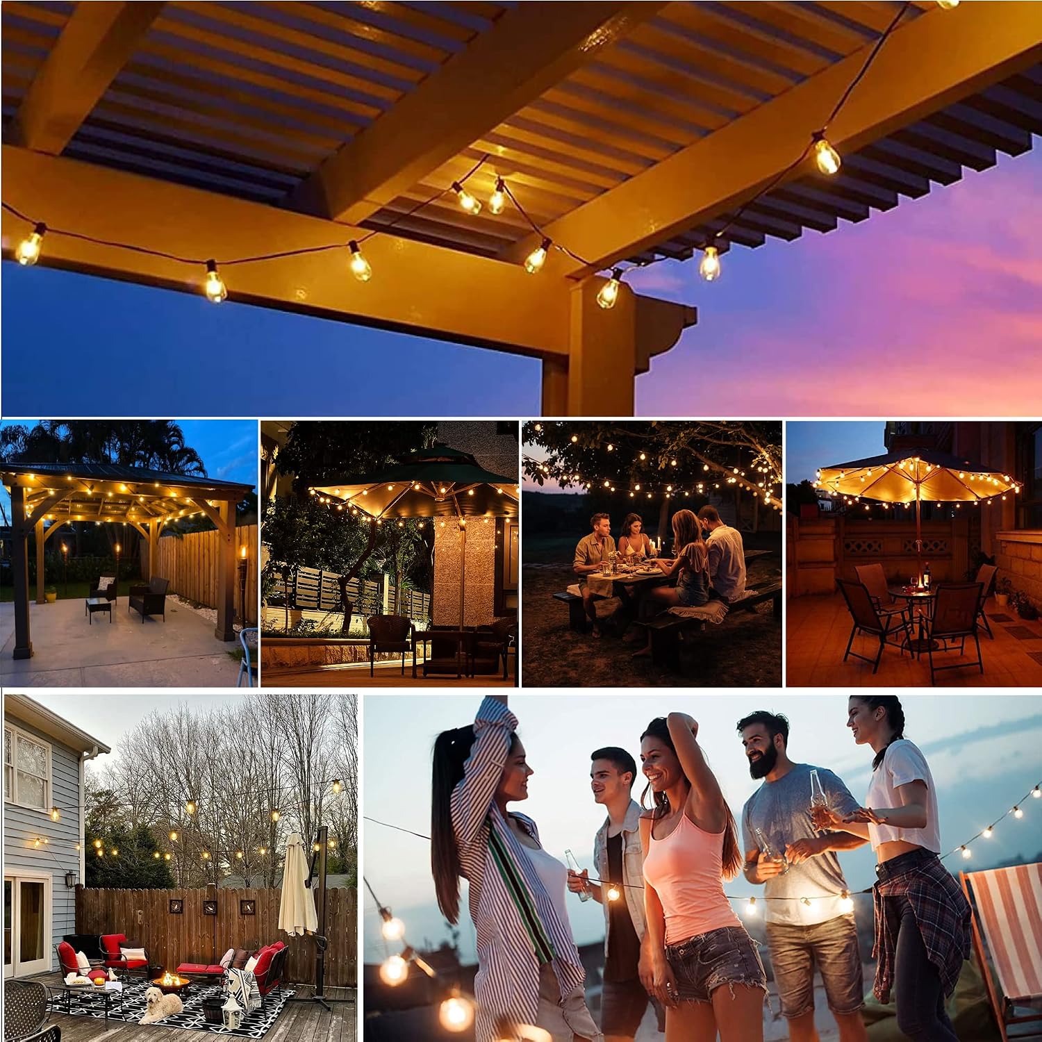 Thumbnail 6 de ZOTOYI Catena Luminosa Esterno LED 45m con lampadine ST38, IP65 (60+3) per giardino e terrazzo