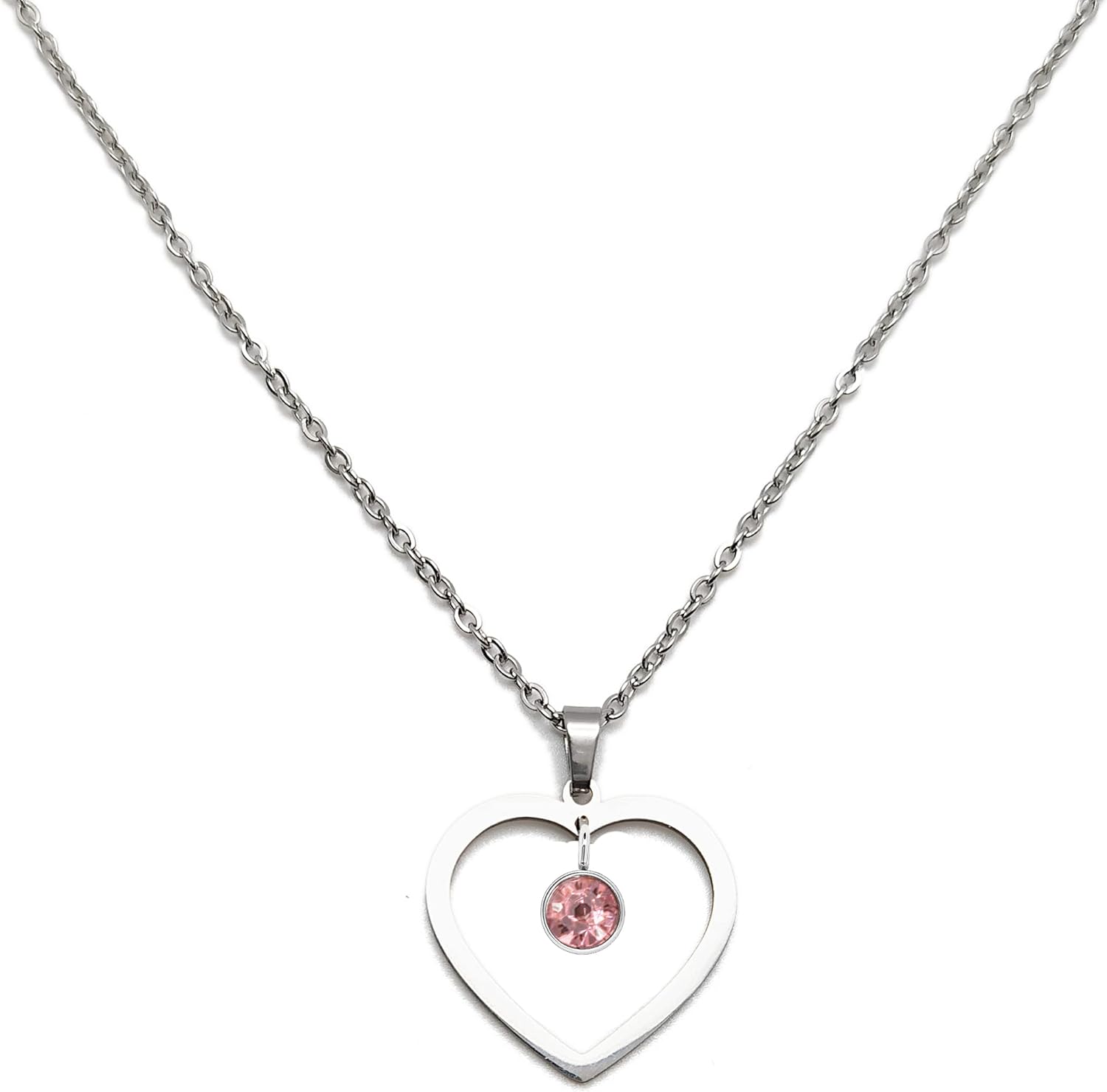 Detalle 2 de Birthstone Necklace — Heart‑Shaped Birthstone Jewellery for Women