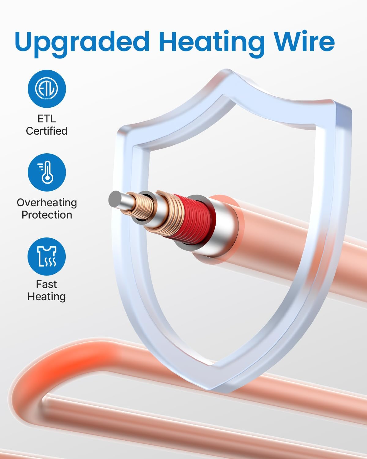 Detalle de RENPHO R-HAP61 Electric Heating Pad, 24" x 33", 6 Heat Settings