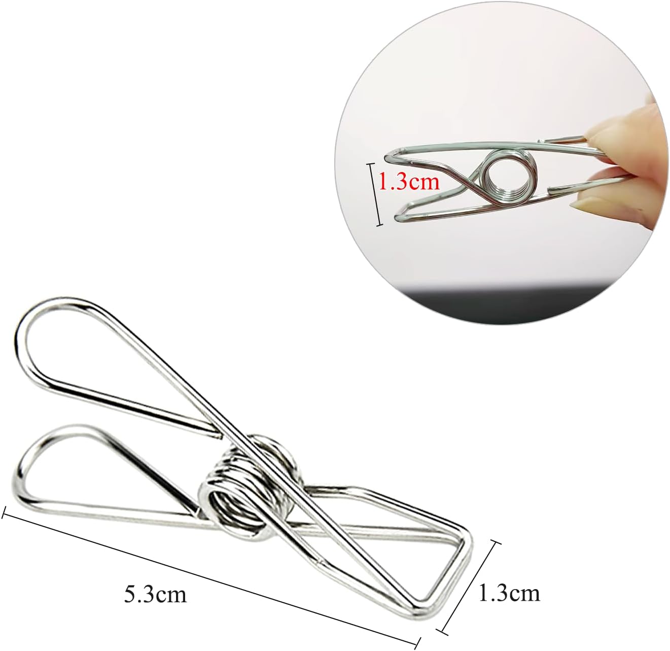 Thumbnail 1 de BONYCUST Stainless Steel Laundry Clips, 100-Pack