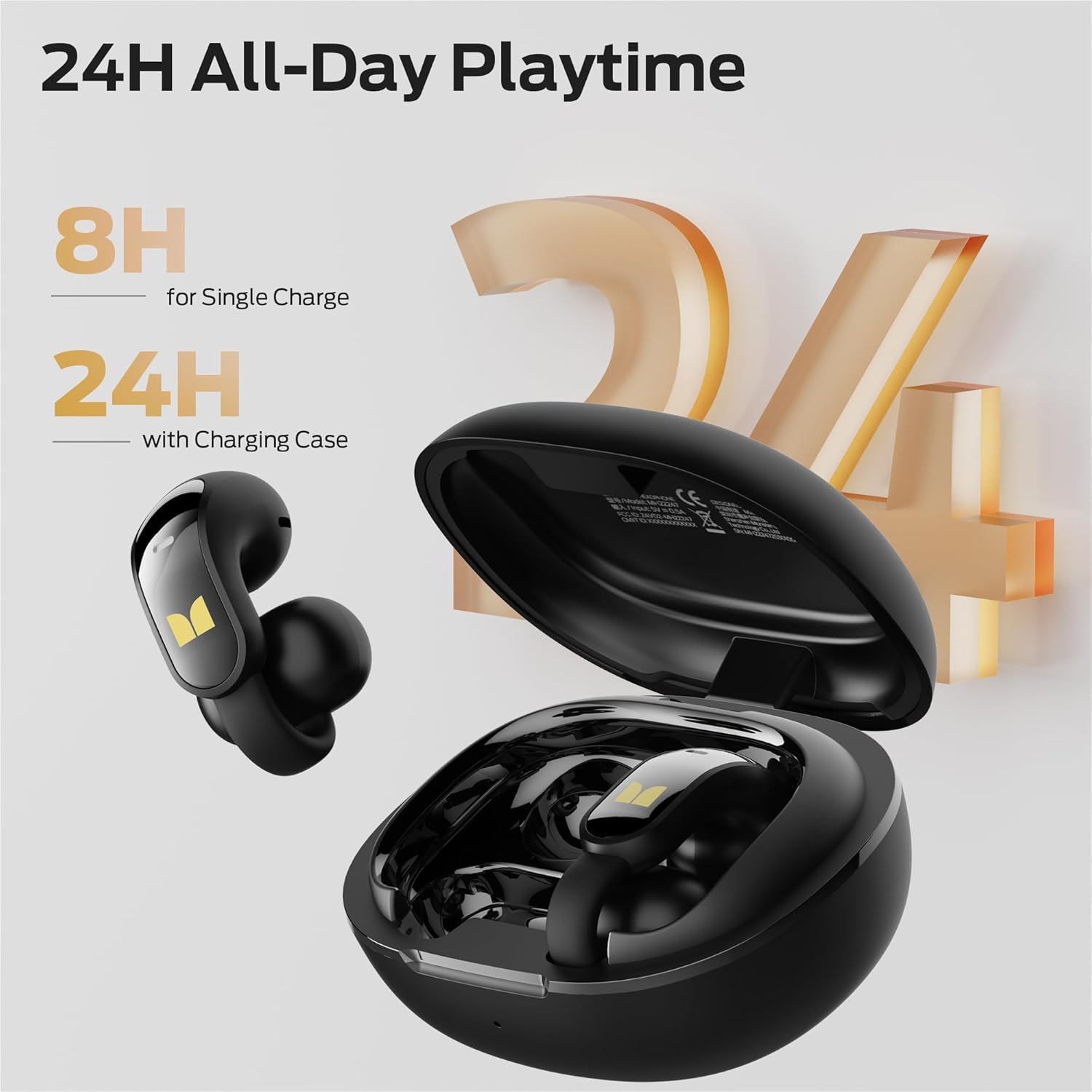 Detalle de Monster AC228 Open Ear Headphones with 24-Hour Battery, IPX5 Water Resistance, Bluetooth 6.0
