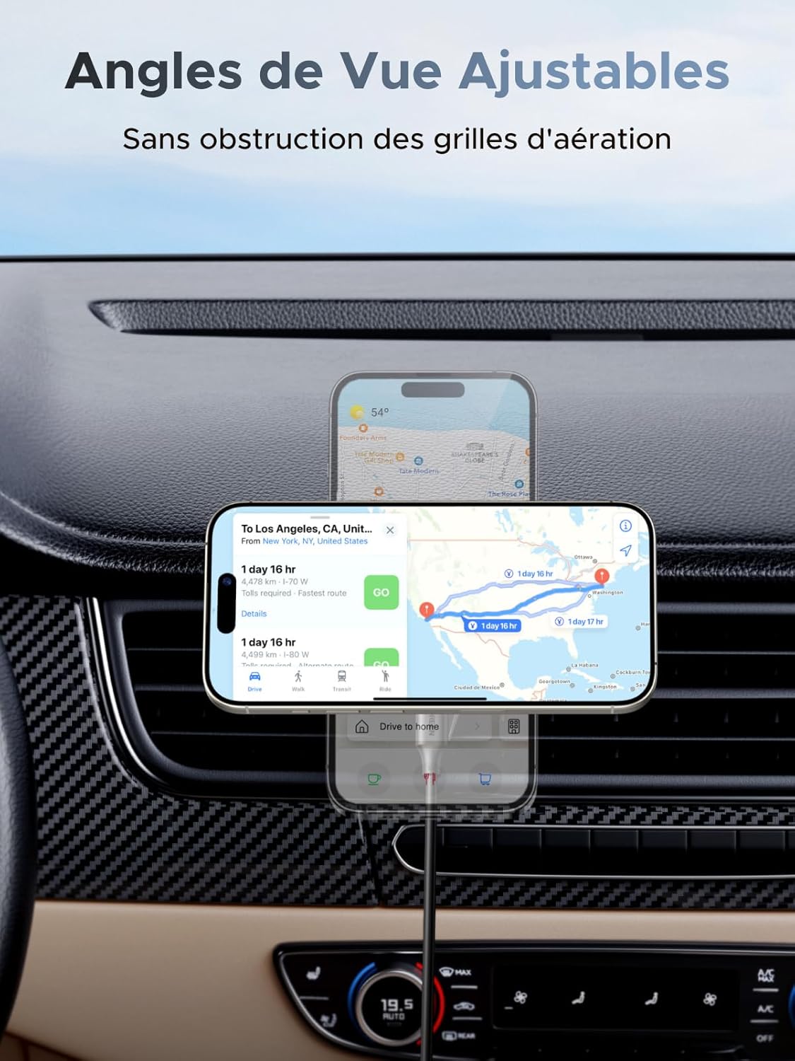 Thumbnail 5 de UGREEN MagFlow Qi2 25W Support voiture magnétique pour iPhone