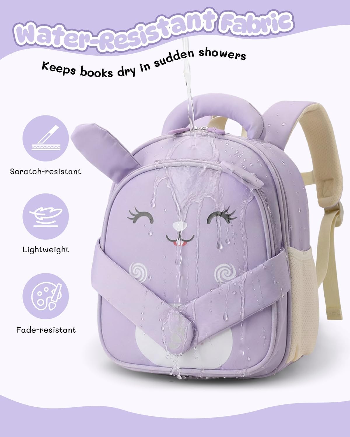 Detalle de PROTAURI Zainetto Asilo Bambina Rosa con Fascia Pettorale Riflettente – 9.6L, 25×15×31 cm, Impermeabile e Leggero