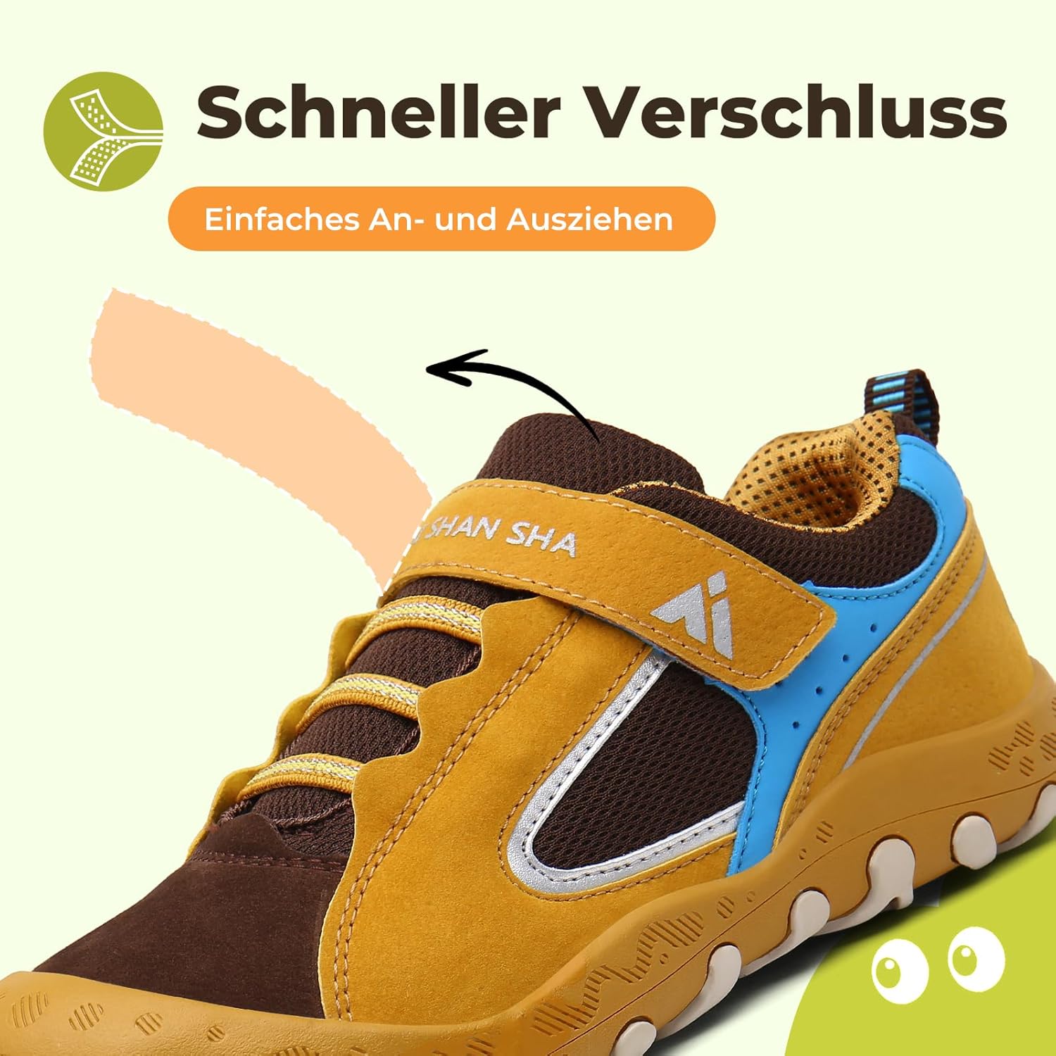 Thumbnail 2 de Mishansha Unisex Kinder-Turnschuhe/Trekkingschuhe (Outdoor), gelb – Größen 24–38