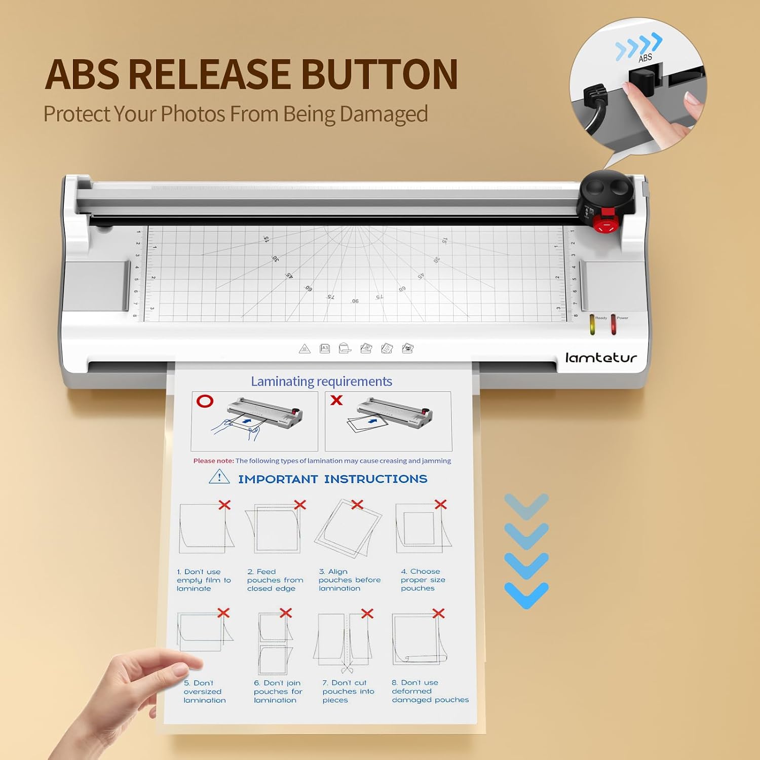 Thumbnail 2 de Laminator Machine 11x17 with 70 Letter Size Laminating Sheets – 3–5 mil, Hot & Cold, 2 rollers, includes Paper Cutter & Corner Rounder