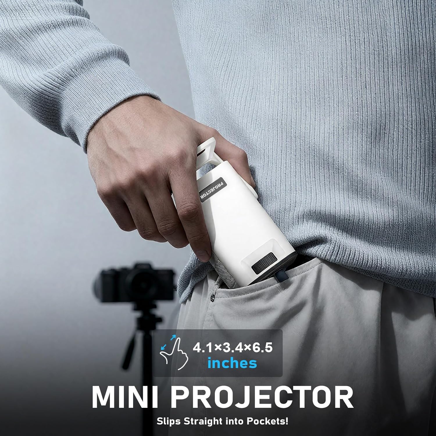 Detalle de XuanPad Mini Projector with Android 14: Portable Full HD 1080P Smart Projector
