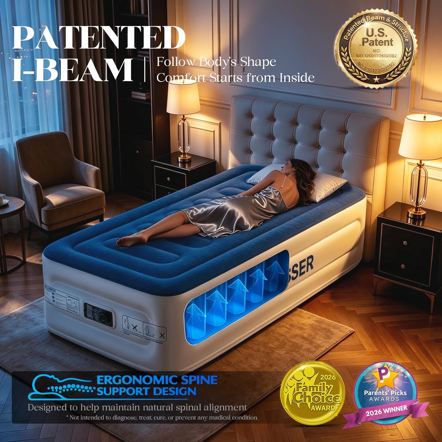 Detalle 2 de VOSSER Twin Air Mattress with Built-in Pump