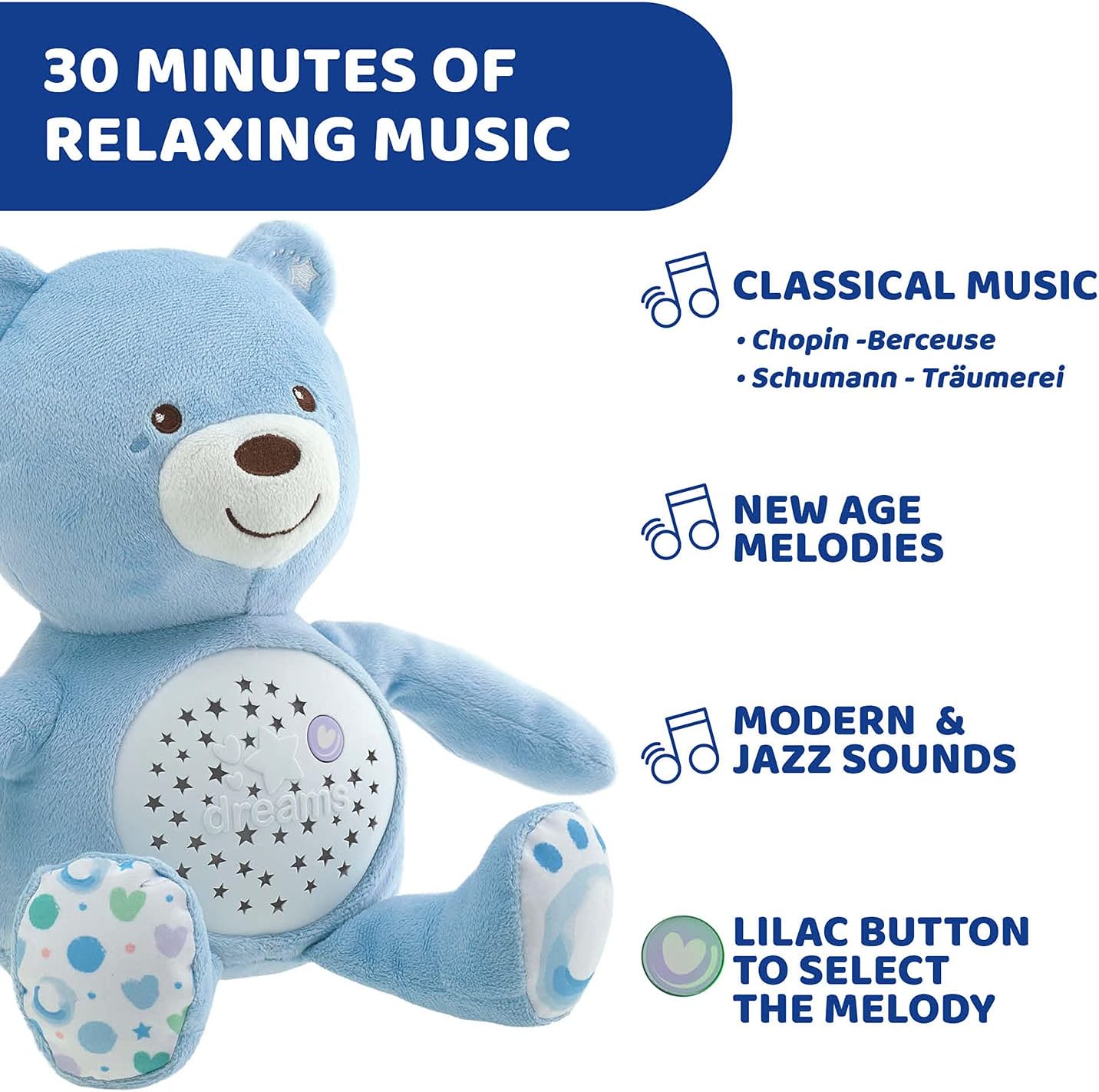 Thumbnail 2 de Chicco First Dreams Ours en Peluche Musical