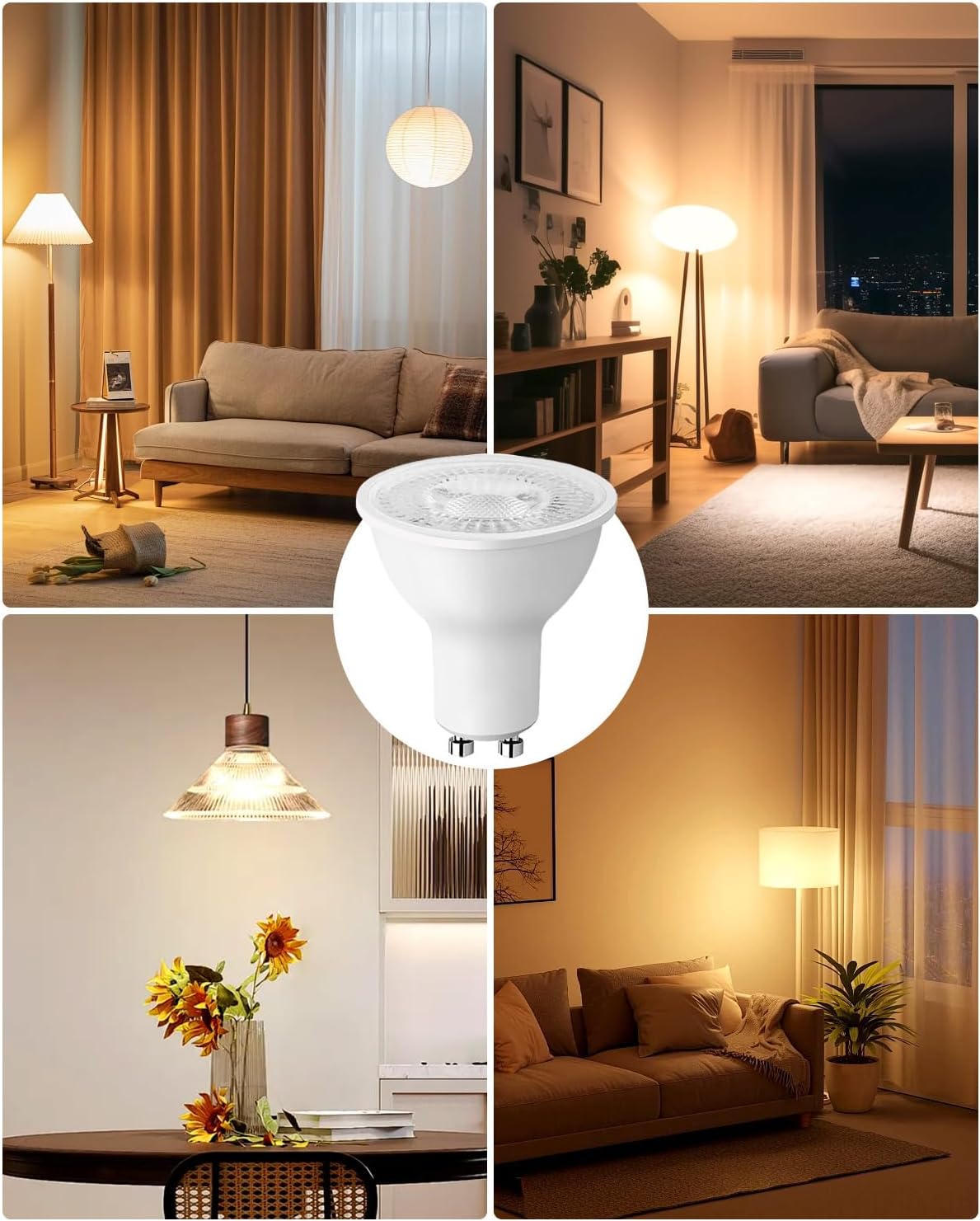 Detalle 2 de MOXTOYU GU10 LED Bulbs, 7W Warm White, 3000K, 350 Lumens, 10-Pack