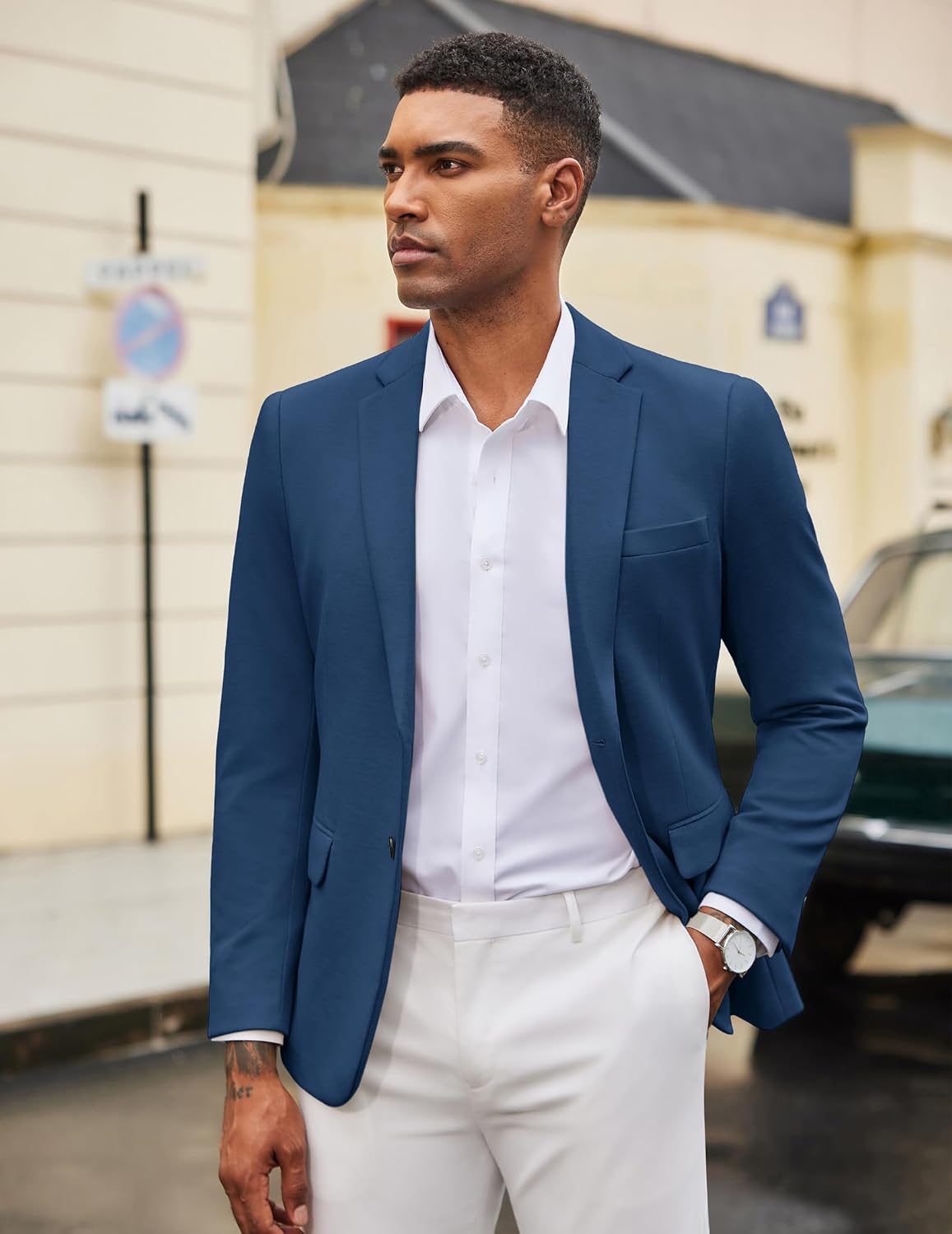 Detalle de COOFANDY knit blazer sport coat for men