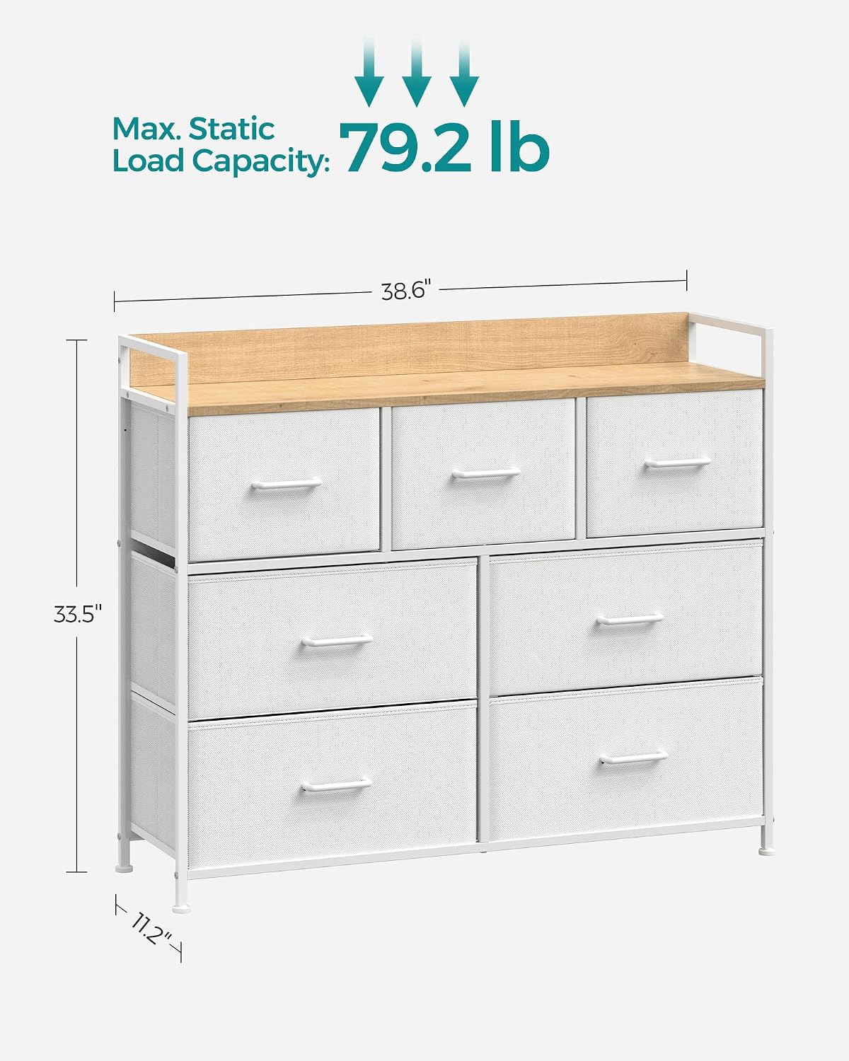 Thumbnail 2 de SONGMICS Fabric Drawer Dresser, 7 Drawers