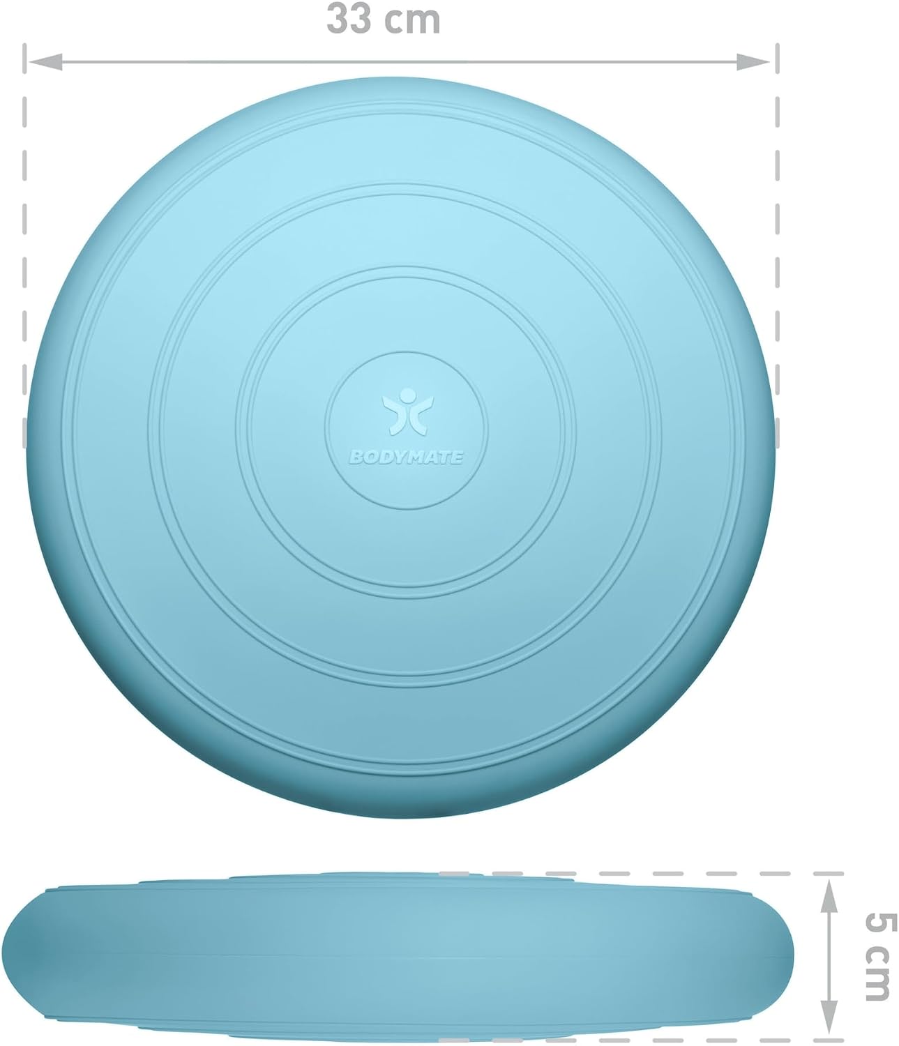 Detalle de BODYMATE Cuscino propriocettivo Gonfiabile Comfort Ø33 cm con Pompa - Allenamento equilibrio, core e schiena